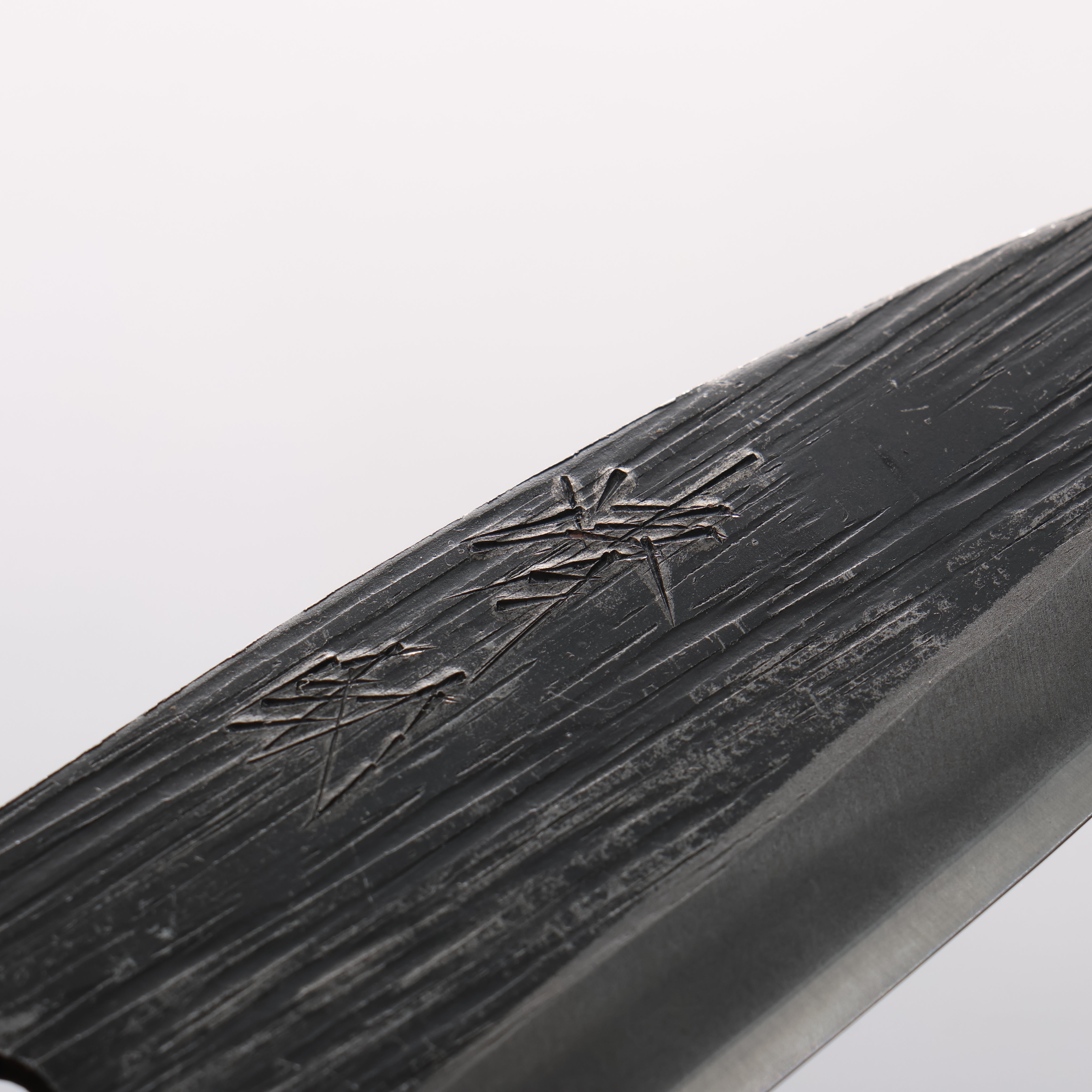 Seisuke Blue Steel No.2 Black Finished Ajikiri 120mm Walnut Handle - Seisuke Knife