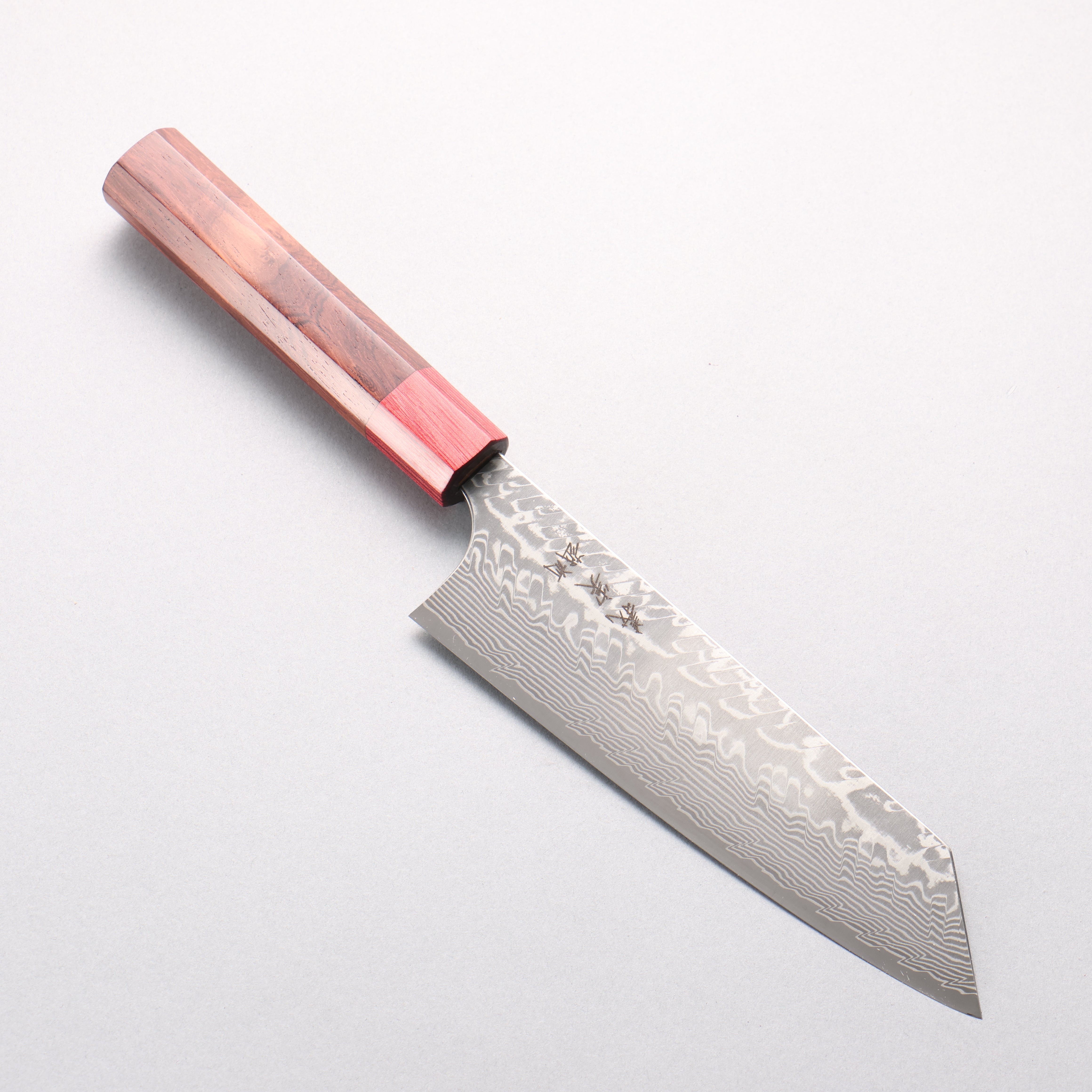 Yoshimi Kato SG2 Black Damascus Bunka 170mm Honduras Rosewood & Red Pakkawood Handle - Seisuke Knife
