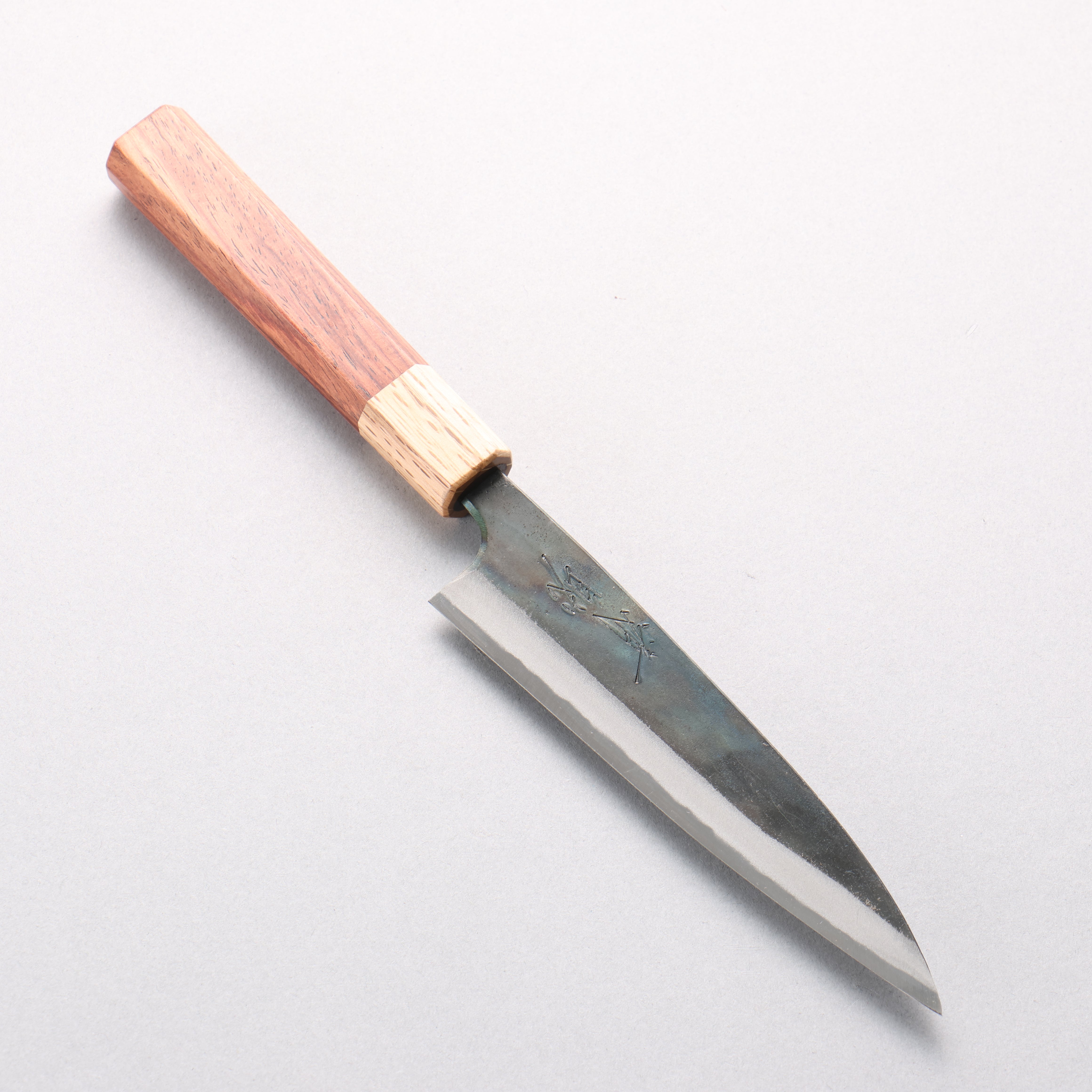 Seisuke Blue Steel No.1 Kurouchi Petty-Utility 135mm Shitan & Oak Handle - Seisuke Knife
