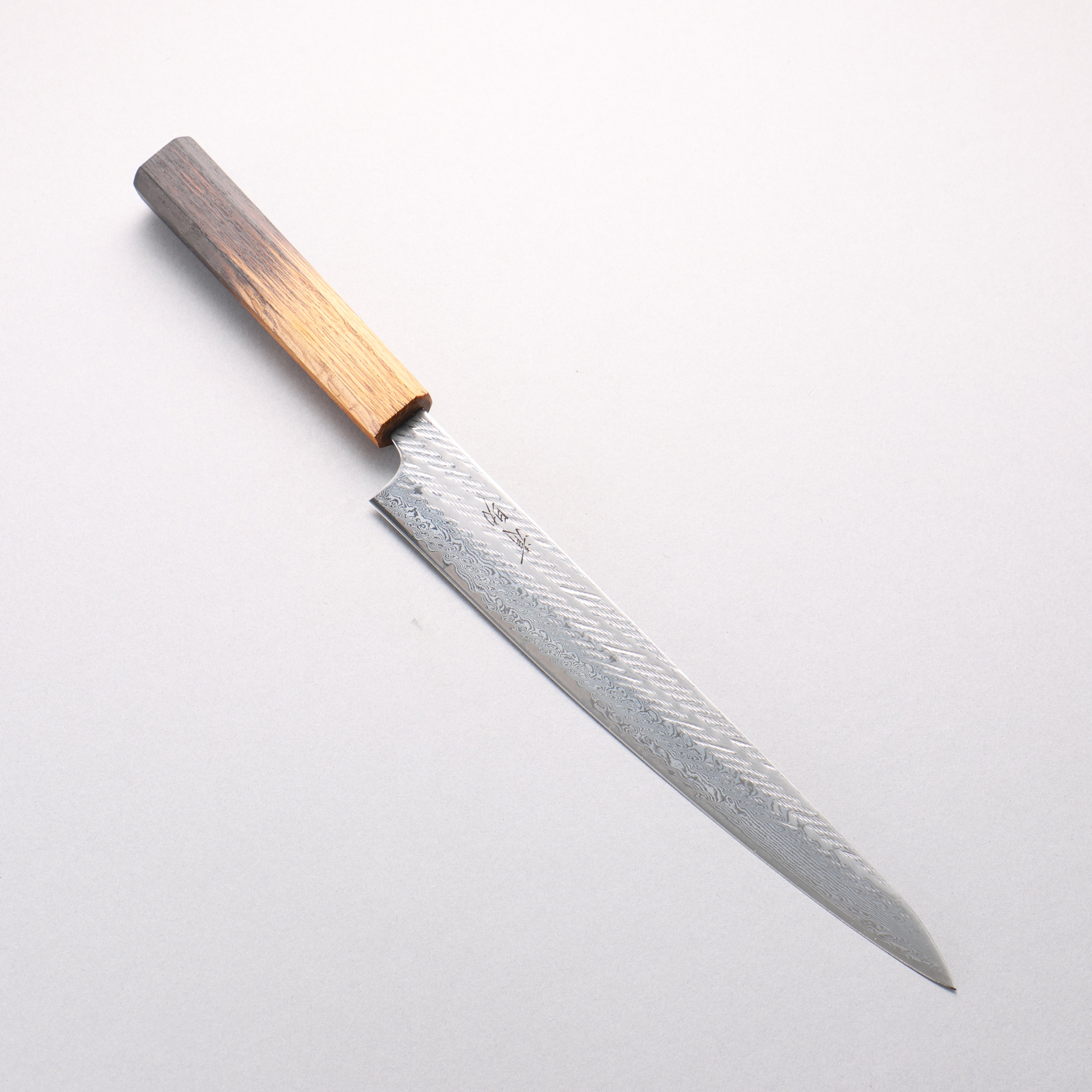 Seisuke AUS10 Damascus Rope Pattern Sujihiki 240mm Burnt Oak Handle - Seisuke Knife