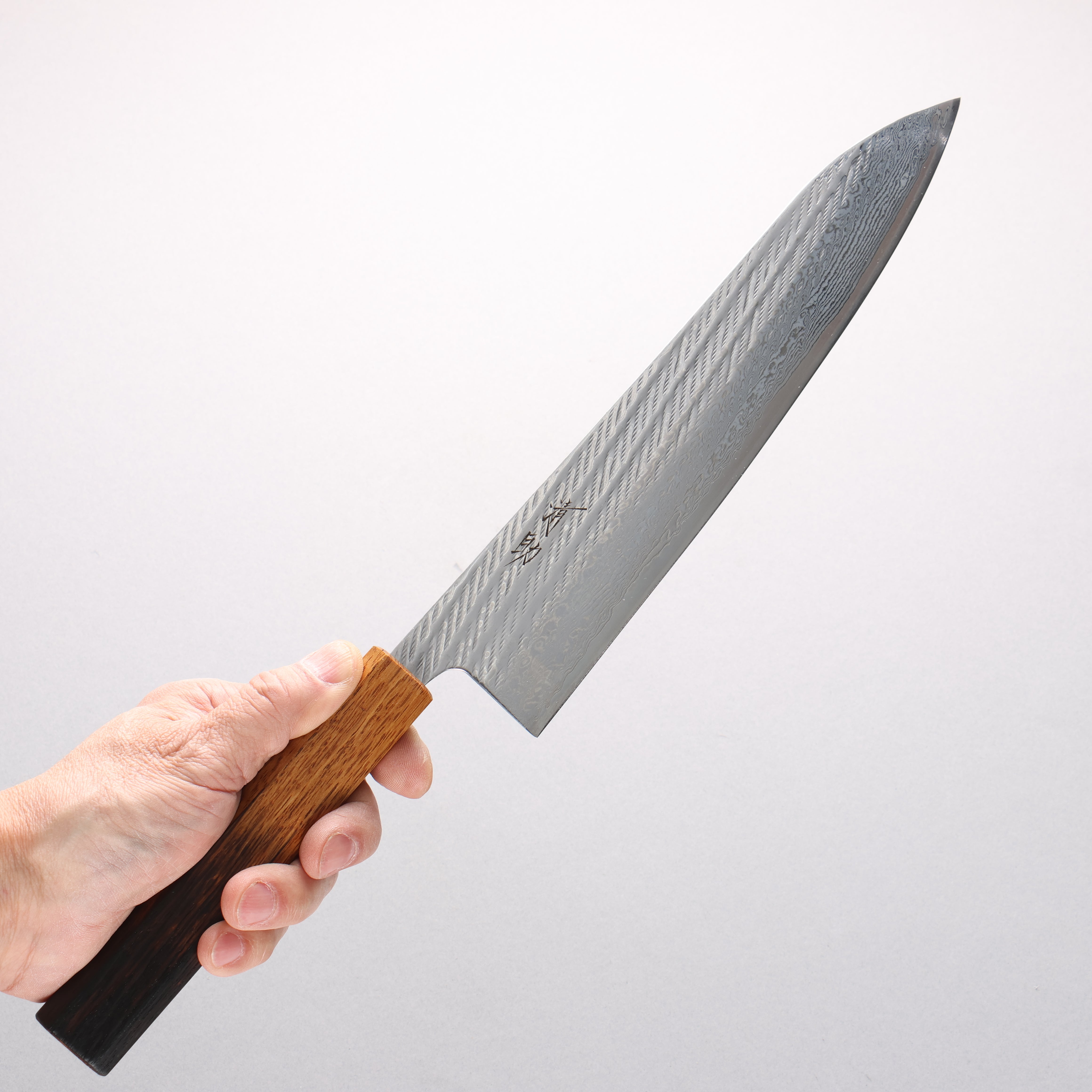 Seisuke AUS10 Damascus Rope Pattern Gyuto 240mm Burnt Oak Handle - Seisuke Knife