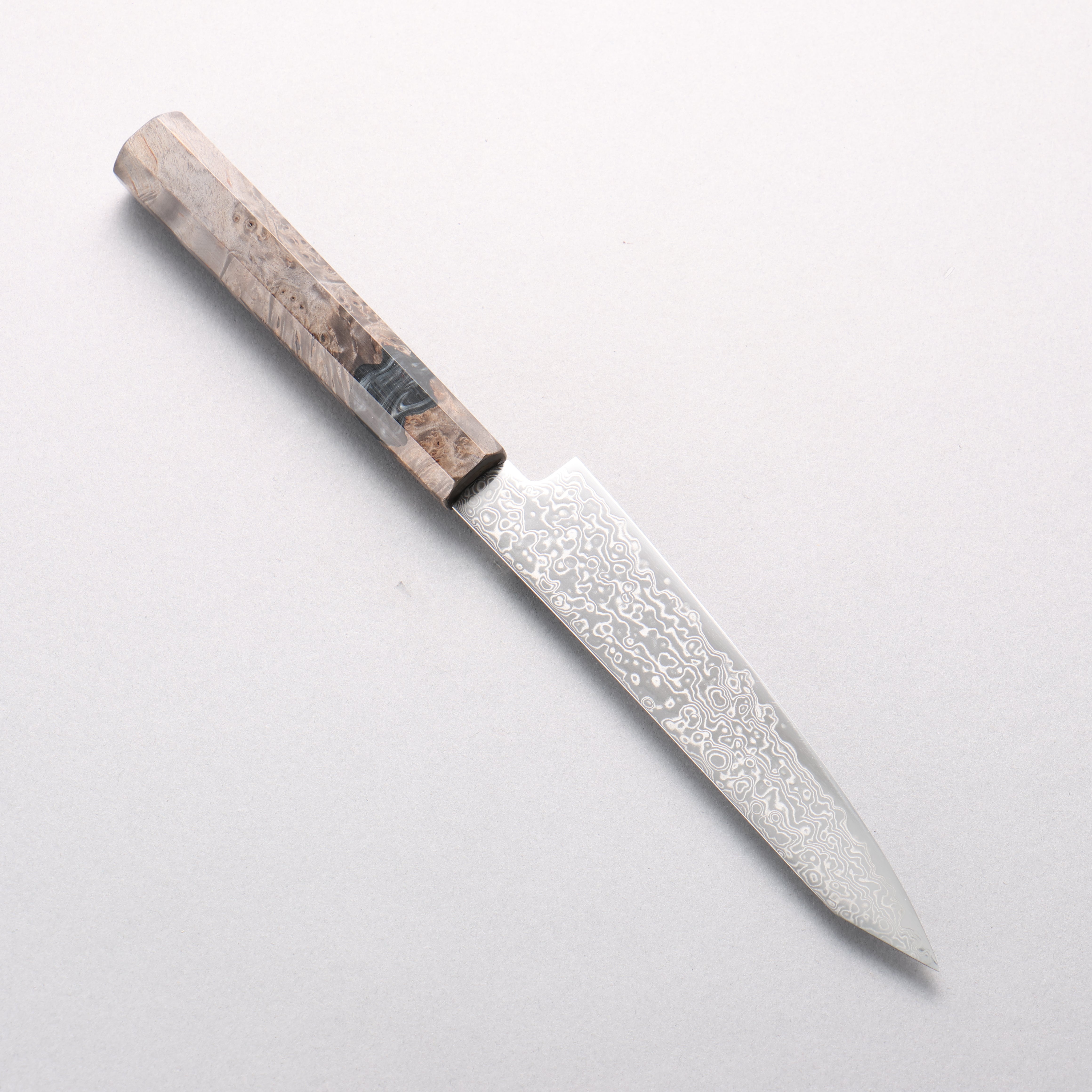 Seisuke SG2 Damascus Migaki Kiritsuke Petty-Utility 150mm Stabilized Birch & Black Resin Handle - Seisuke Knife