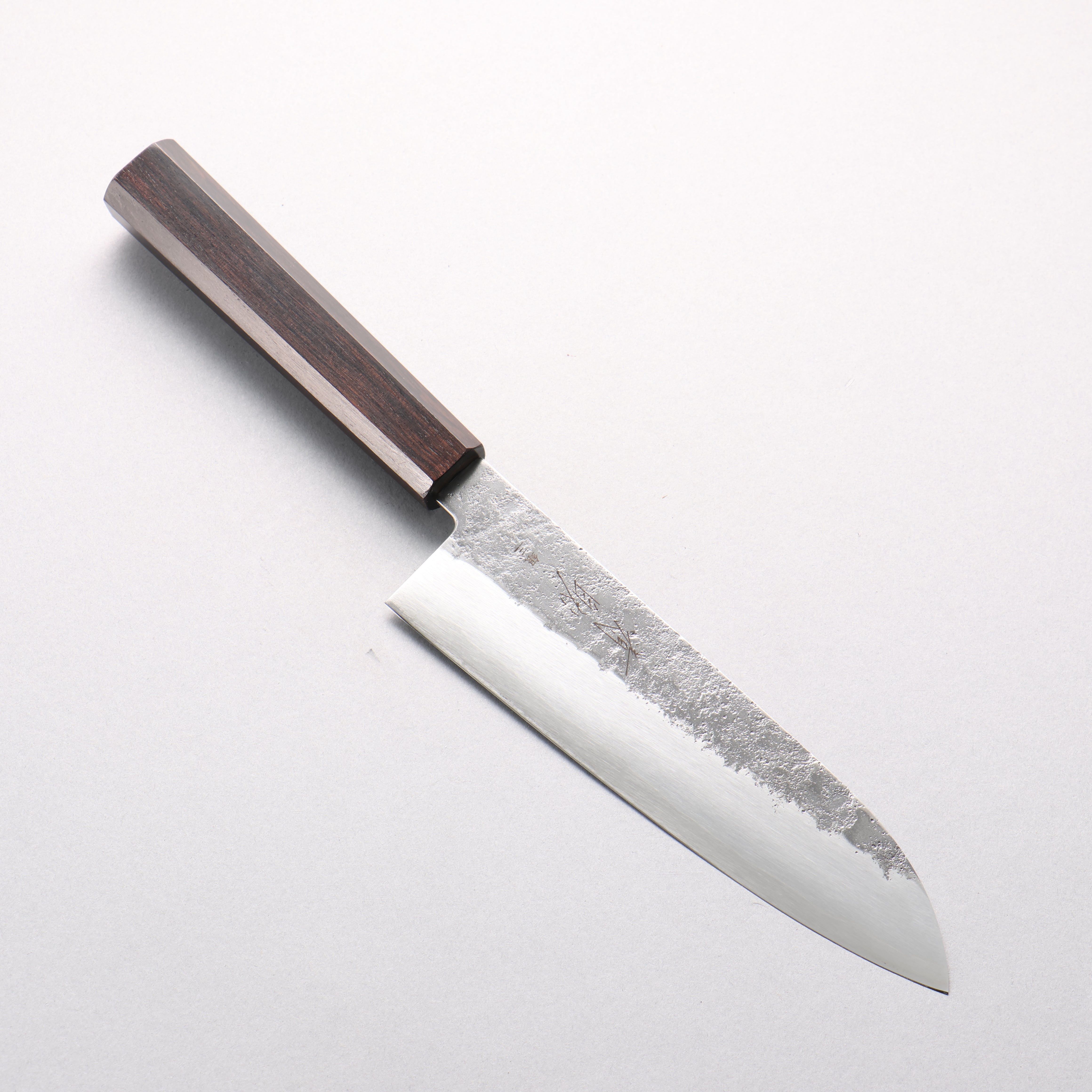 Seisuke Silver Steel No.3 Nashiji Santoku 180mm Ebony Wood Handle - Seisuke Knife