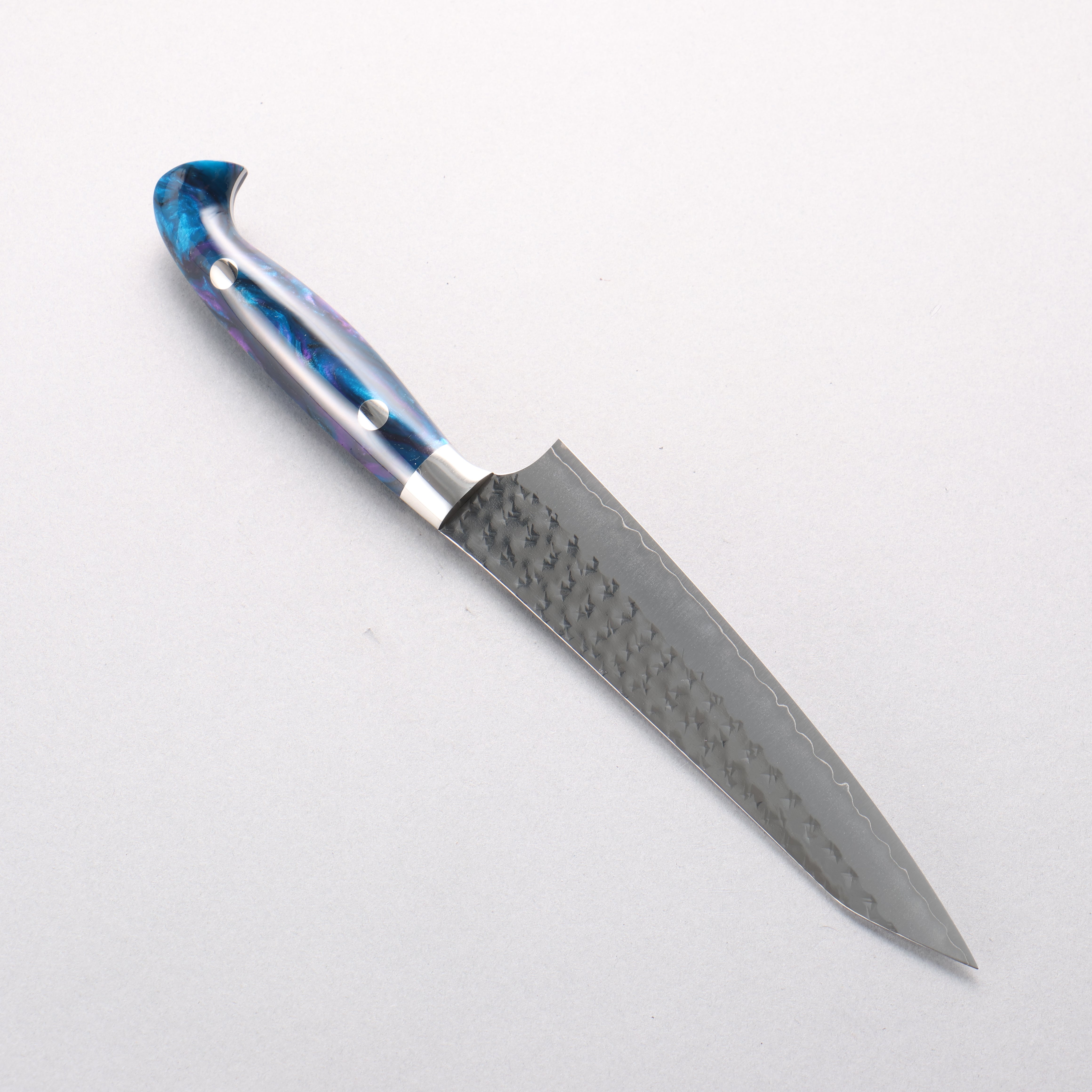 Yu Kurosaki Senko Ei SG2 Hammered Petty-Utility 150mm Blue Purple Acrylic Handle - Seisuke Knife