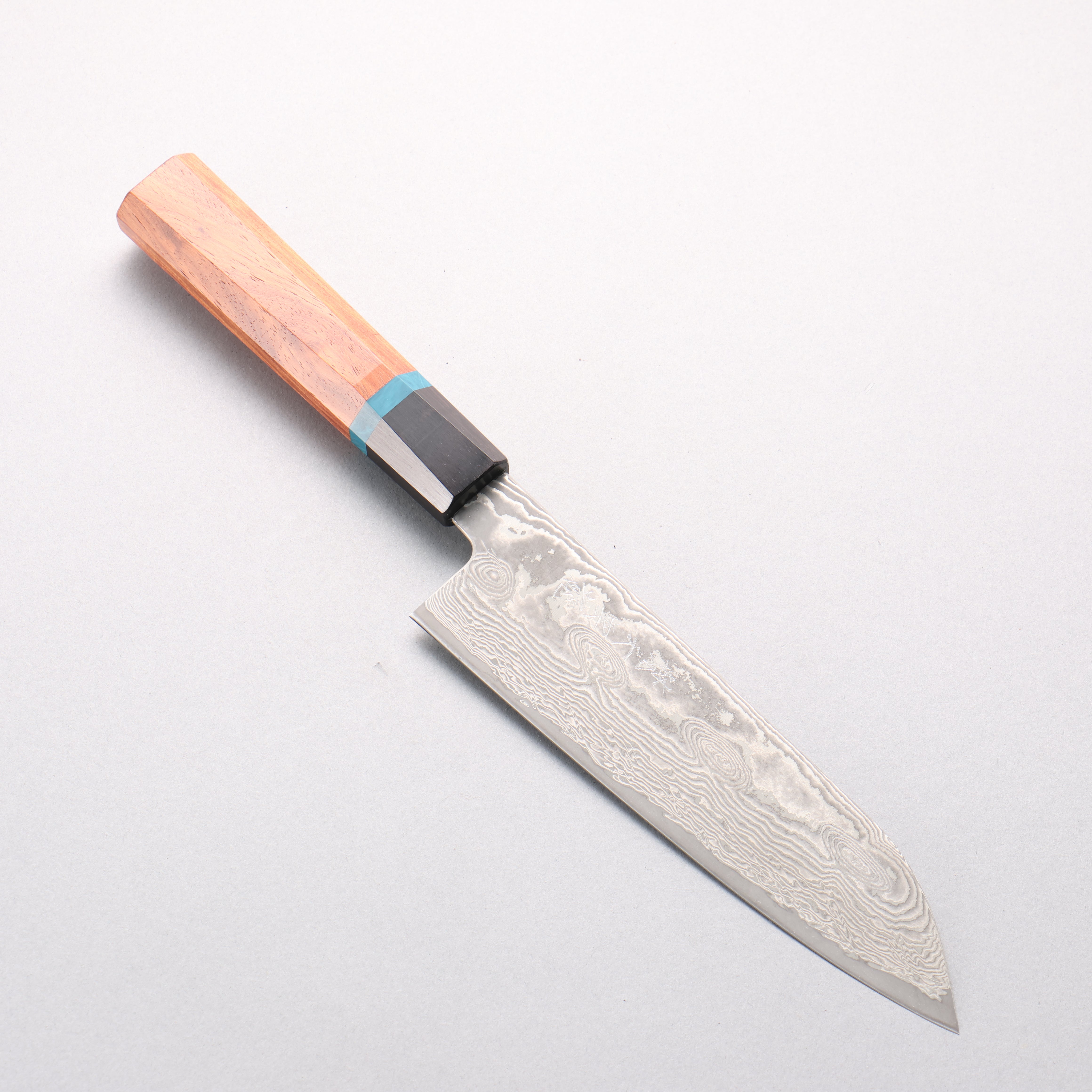 Ryusen Bonten Unryu Kai VG10 63 Layer Damascus Santoku 175mm Chinese Quince Handle - Seisuke Knife