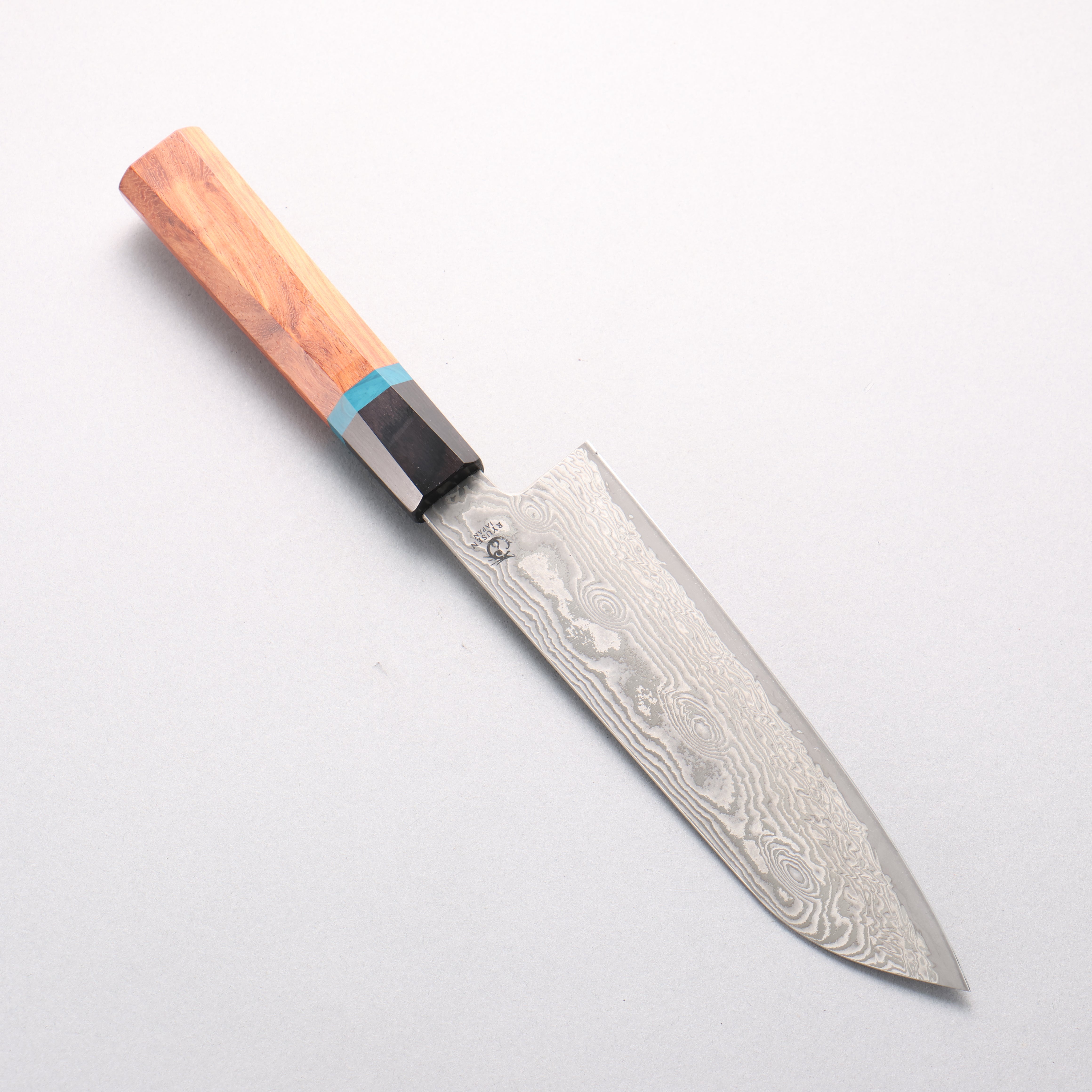 Ryusen Bonten Unryu Kai VG10 63 Layer Damascus Santoku 175mm Chinese Quince Handle - Seisuke Knife