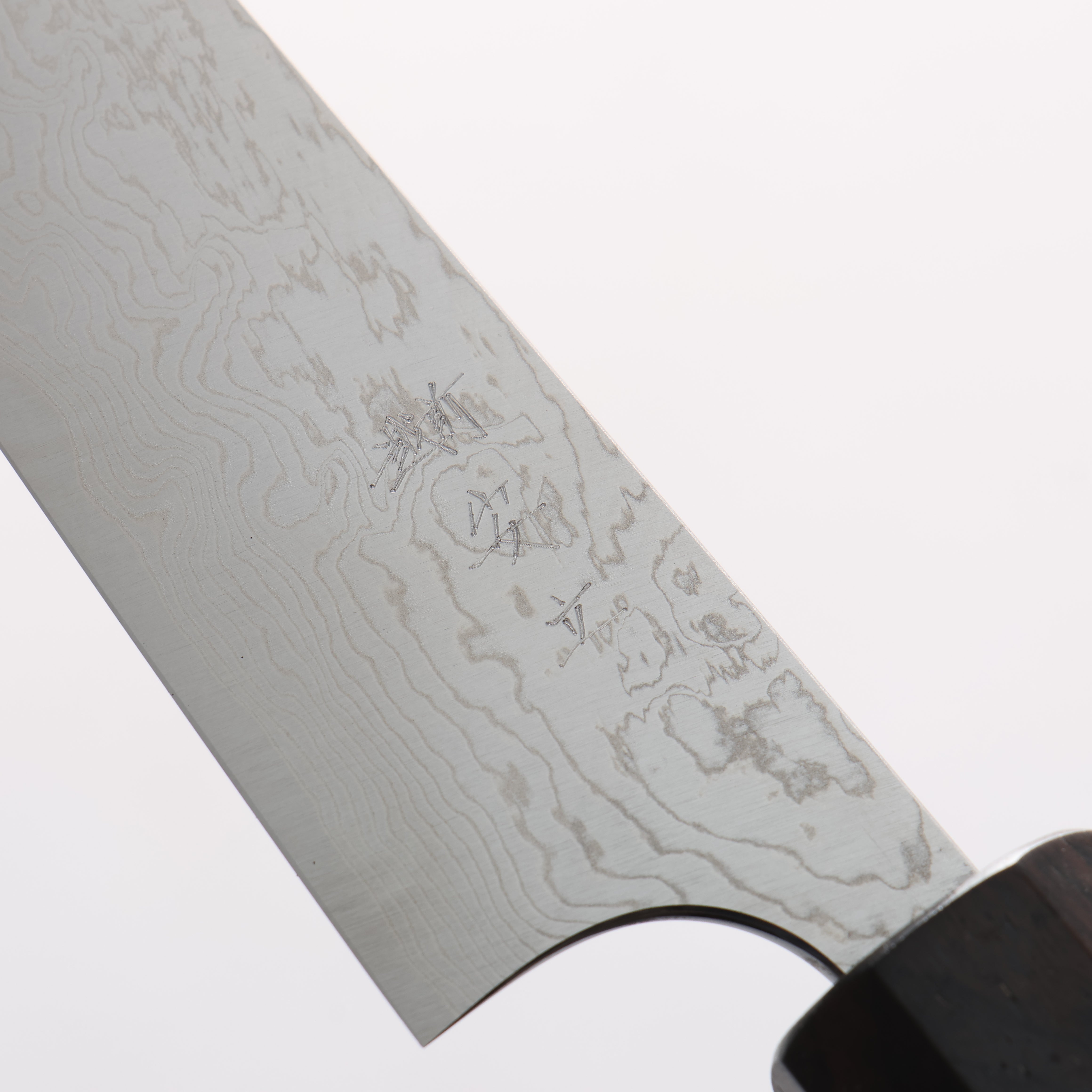 Anryu VG10 Migaki Damascus Petty-Utility 120mm Ebony Wood & Red Turquoise Ring Handle - Seisuke Knife