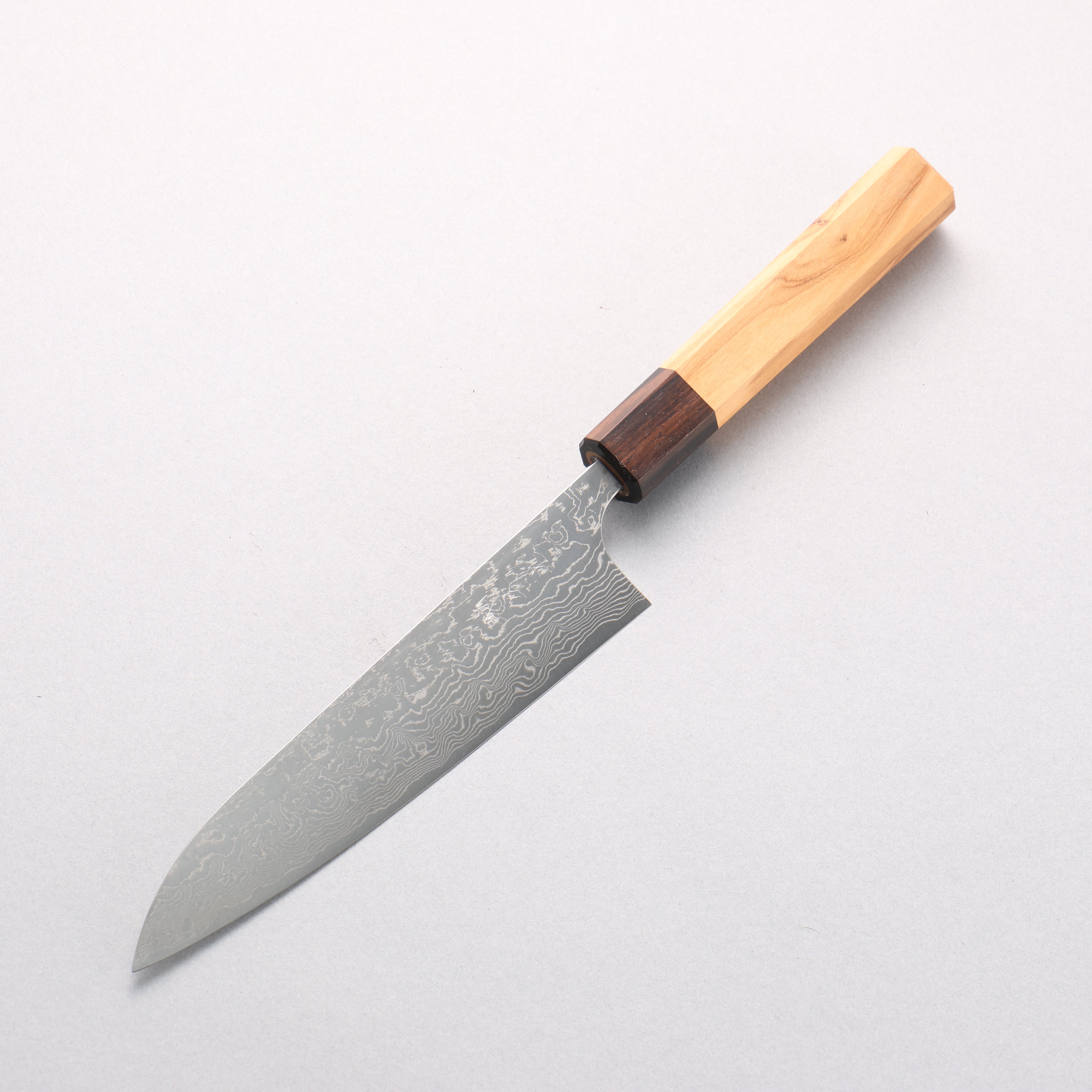 Anryu VG10 Migaki Damascus Petty-Utility 150mm Olive Wood Handle - Seisuke Knife