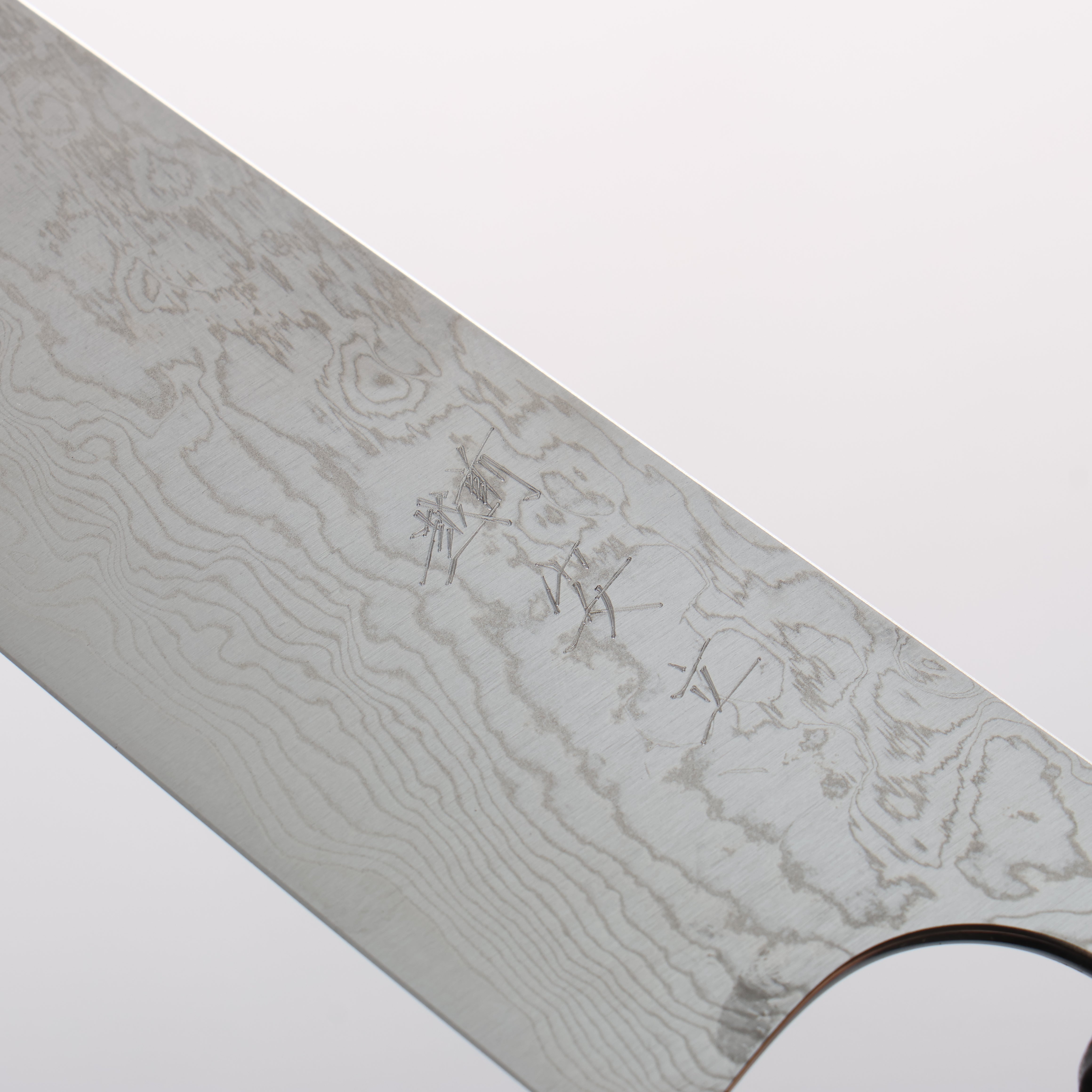 Anryu VG10 Migaki Damascus Petty-Utility 150mm Ebony Wood & Red Turquoise Ring Handle - Seisuke Knife