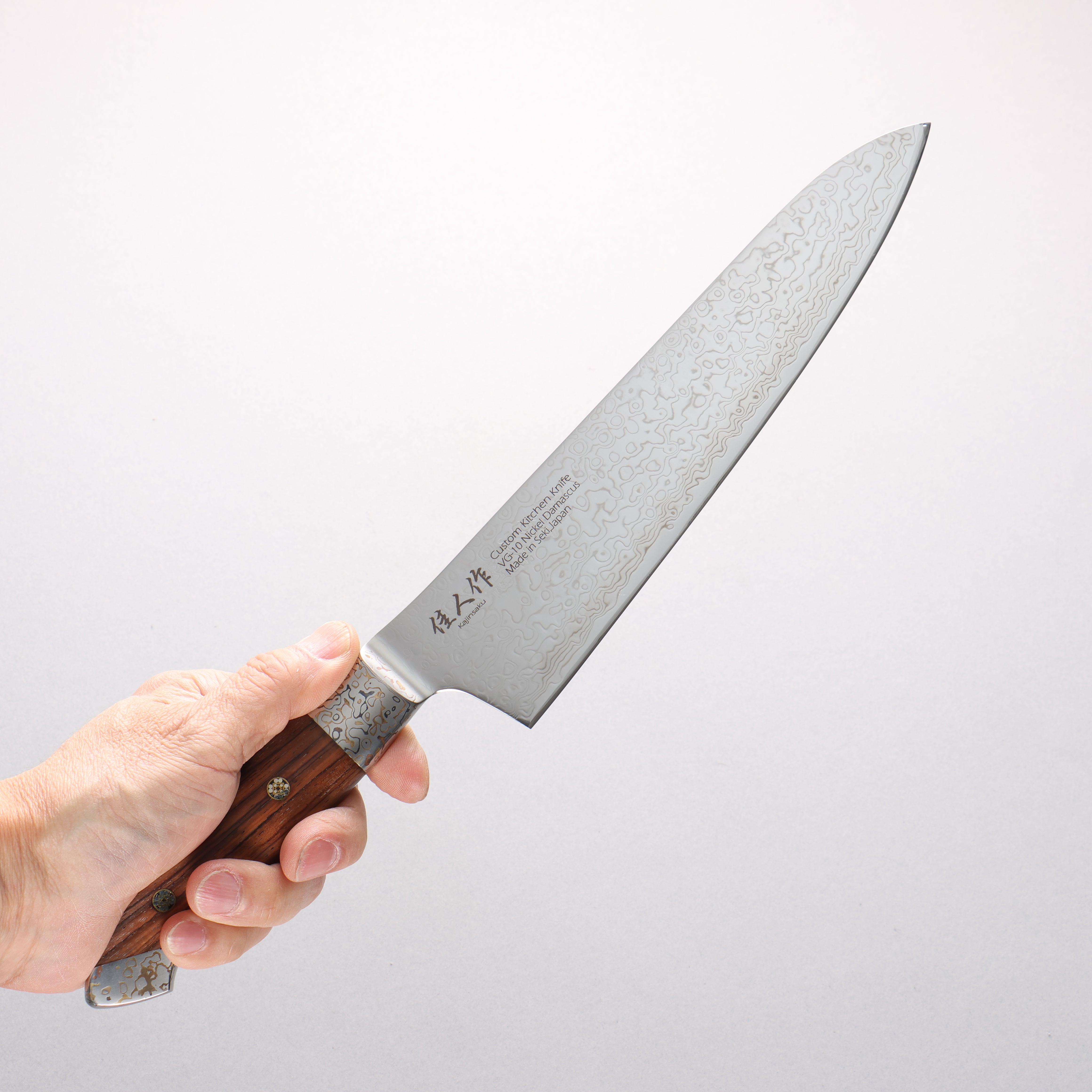 Kajin VG10 Damascus Gyuto 210mm Shitan Handle - Seisuke Knife