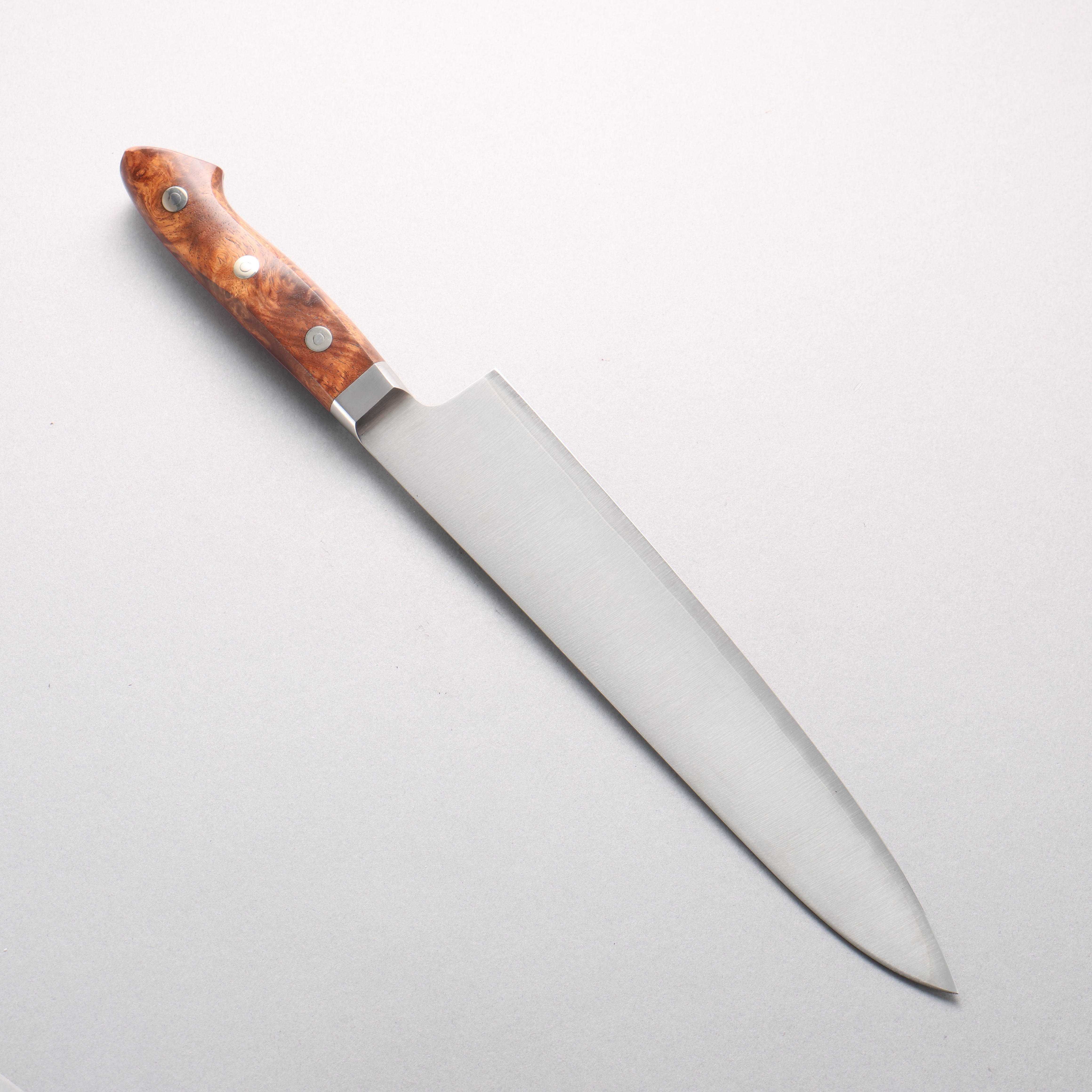 Kajin SG2 Sujihiki 240mm Chinese Quince Burl Handle - Seisuke Knife