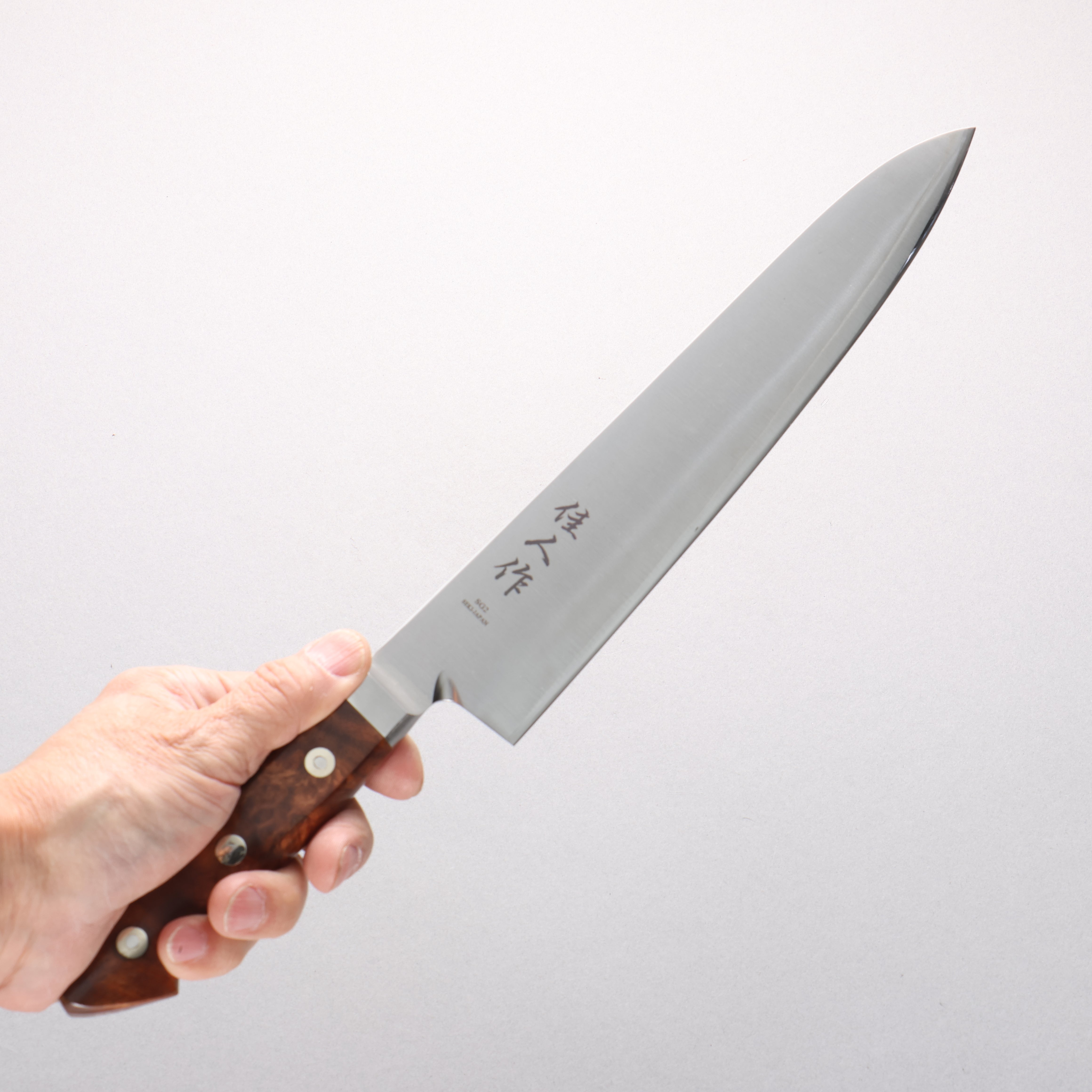 Kajin SG2 Sujihiki 240mm Chinese Quince Burl Handle - Seisuke Knife