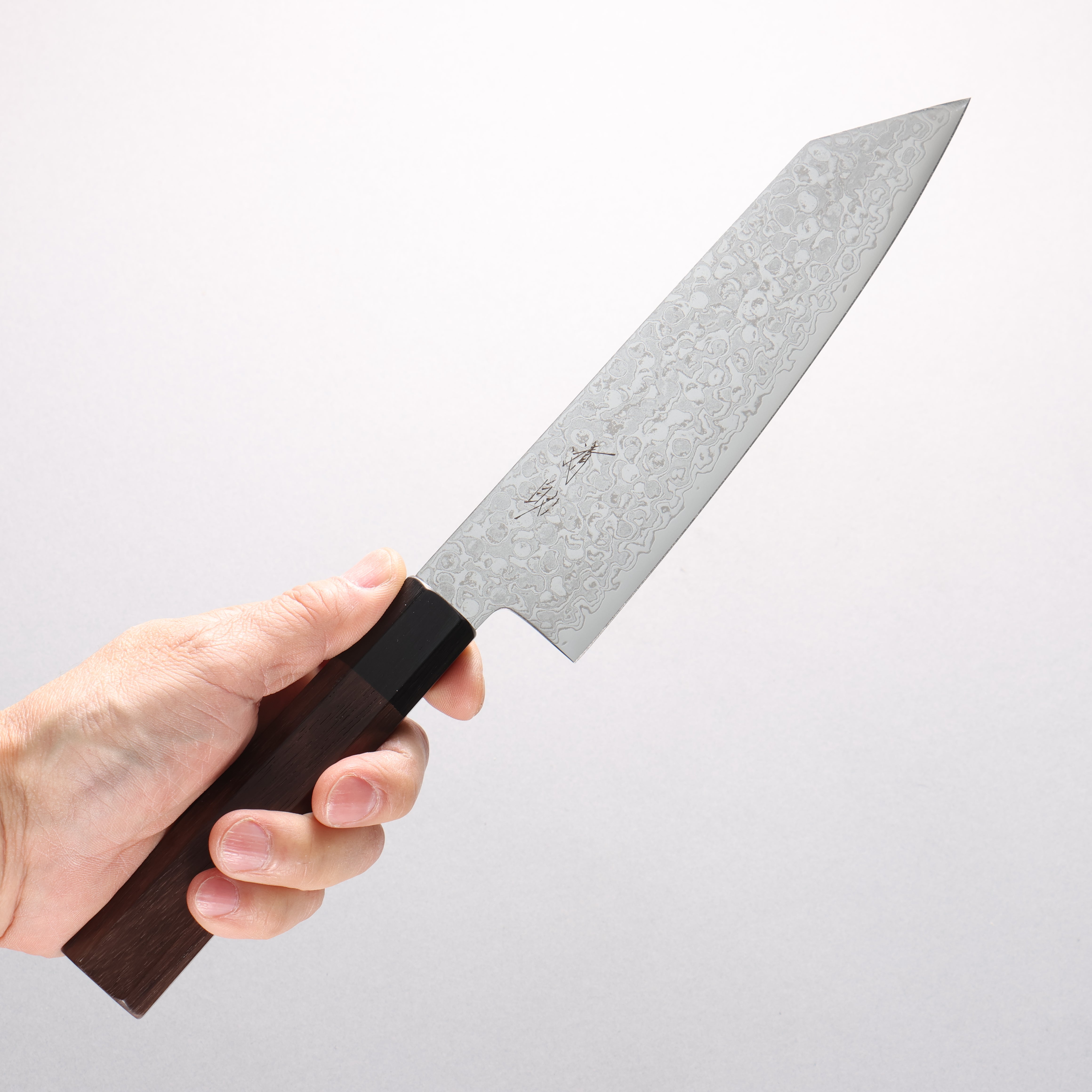 Seisuke AUS10 Damascus Migaki Kiritsuke Santoku 180mm Shitan & Black Pakkawood Handle - Seisuke Knife