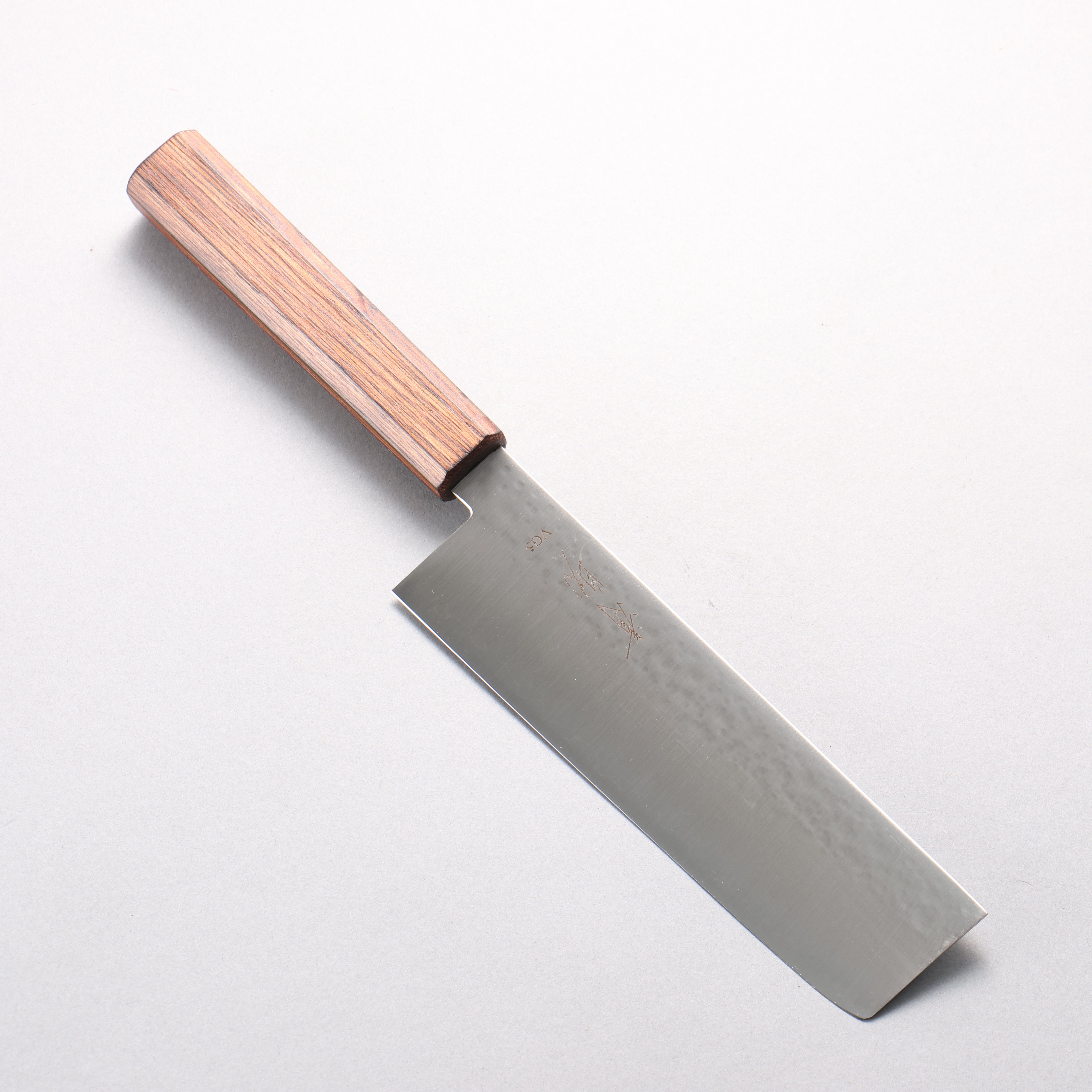 Seisuke VG5 Maru Hammered Nakiri 175mm Lacquered Burnt Oak Handle - Seisuke Knife
