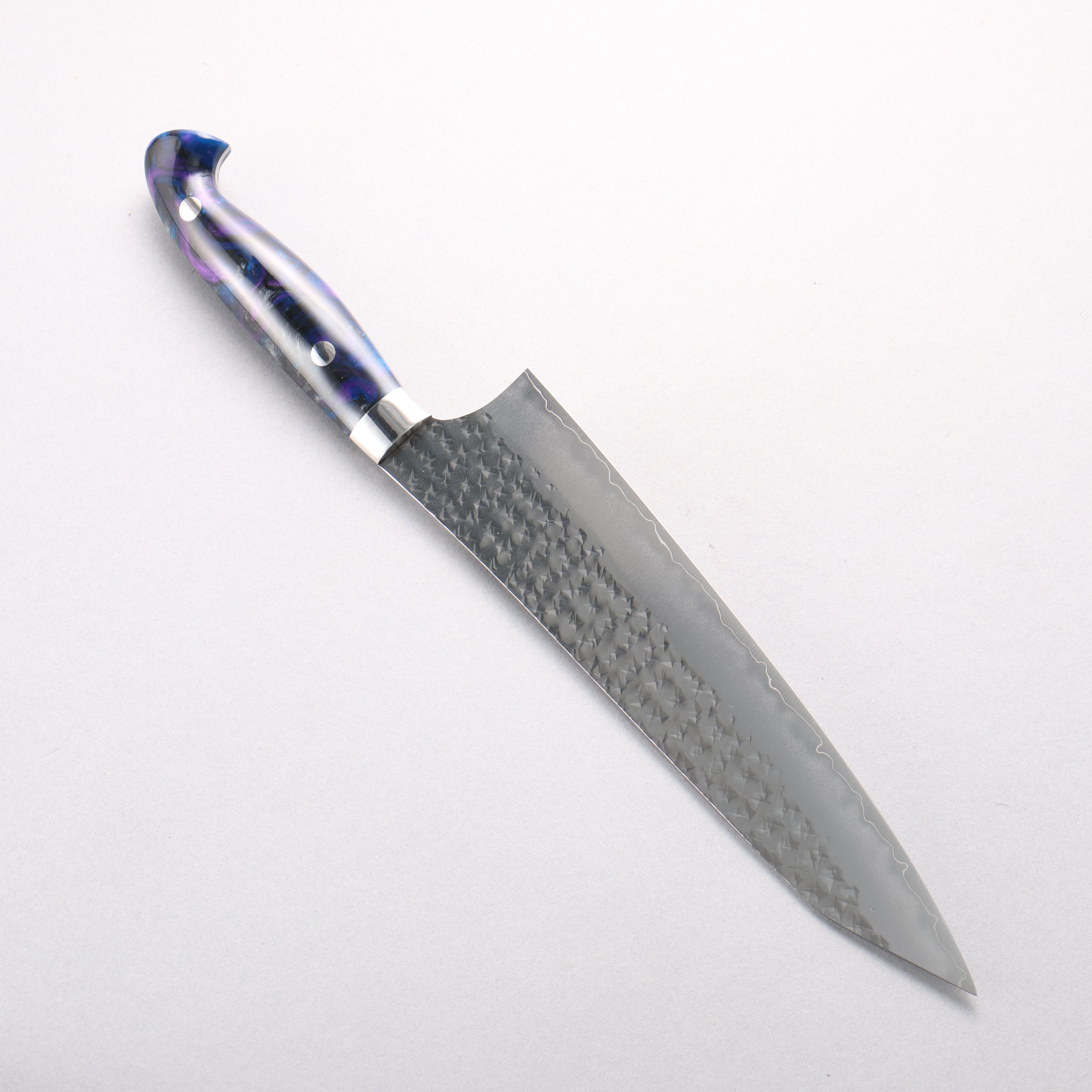 Yu Kurosaki Senko Ei SG2 Hammered Gyuto 210mm Blue Purple Acrylic Handle - Seisuke Knife