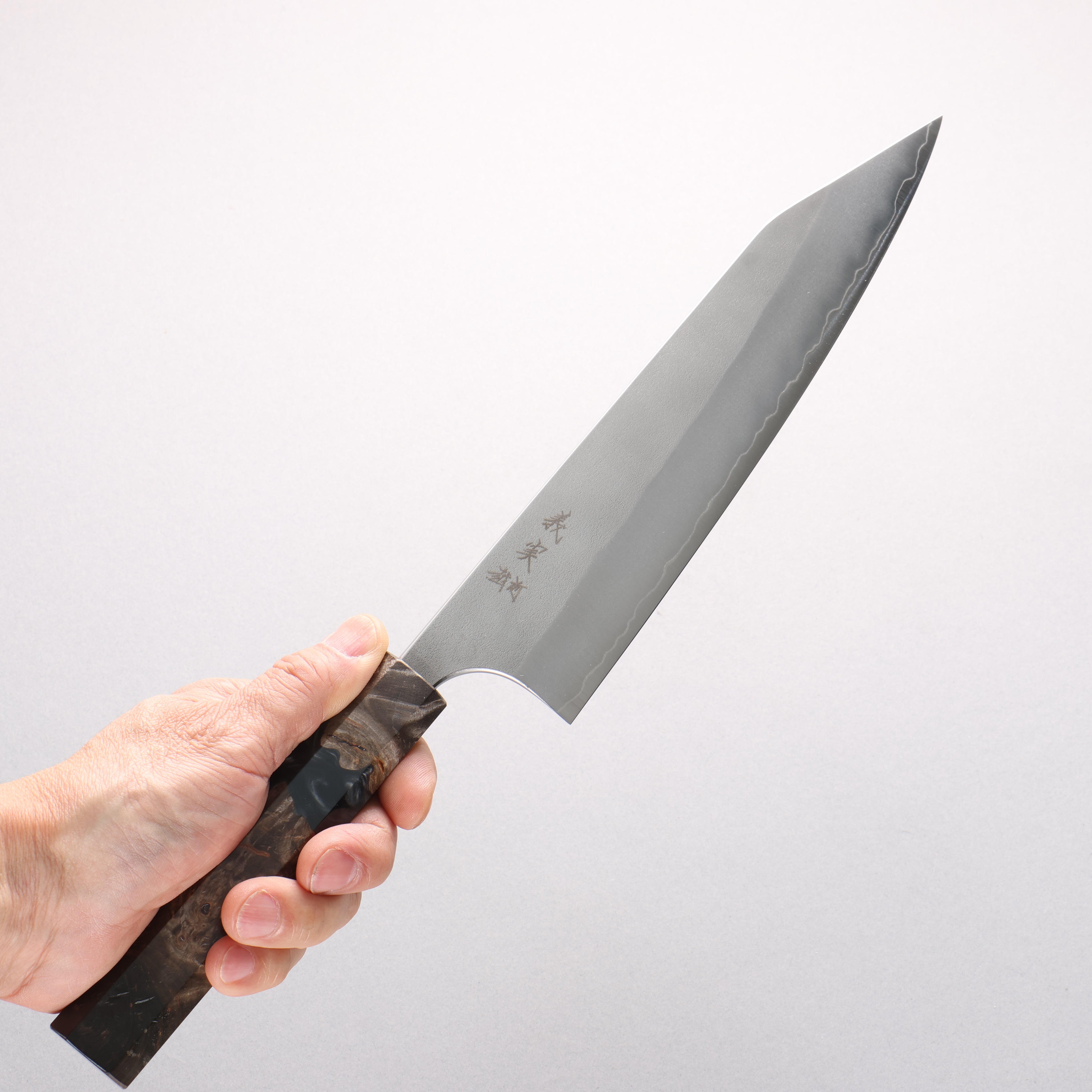 Yoshimi Kato SG2 Nashiji Kiritsuke Gyuto 210mm Stabilized Birch & Black Resin Handle - Seisuke Knife