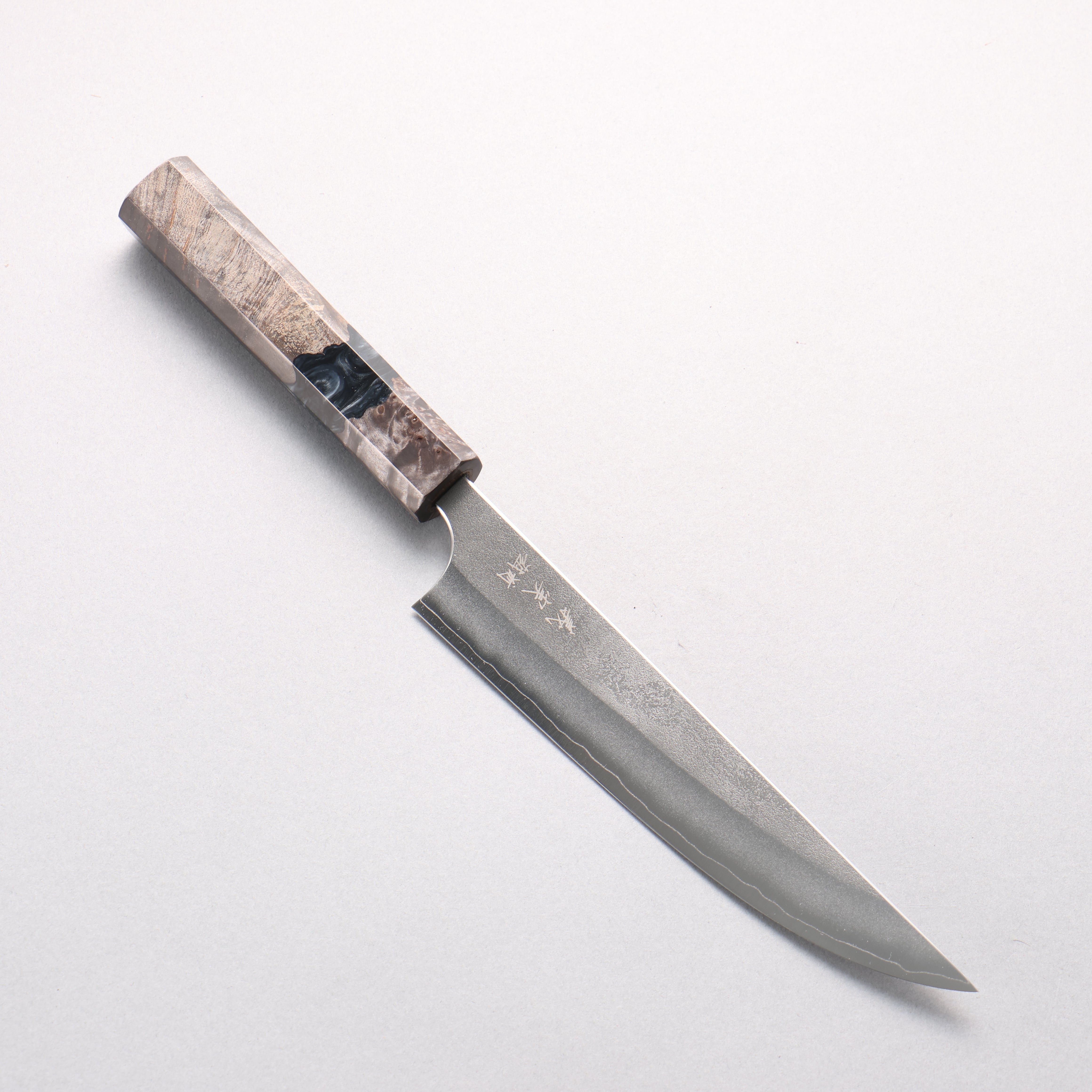 Yoshimi Kato SG2 Nashiji Kengata Petty-Utility 170mm Stabilized Birch & Black Resin Handle - Seisuke Knife