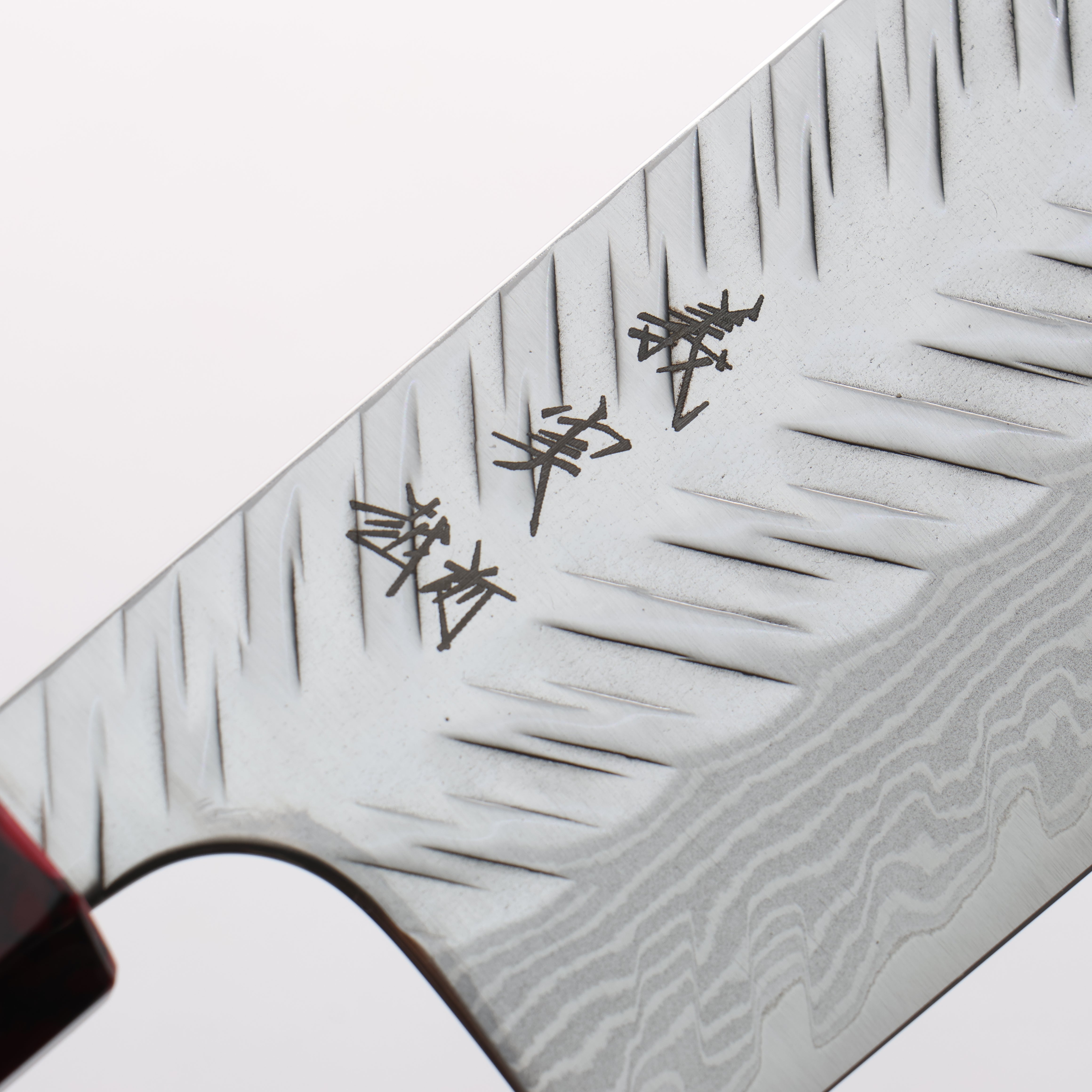 Yoshimi Kato VG-XEOS Damascus V-Hammered Nakiri 165mm Olive Wood & Red Turquoise Handle - Seisuke Knife