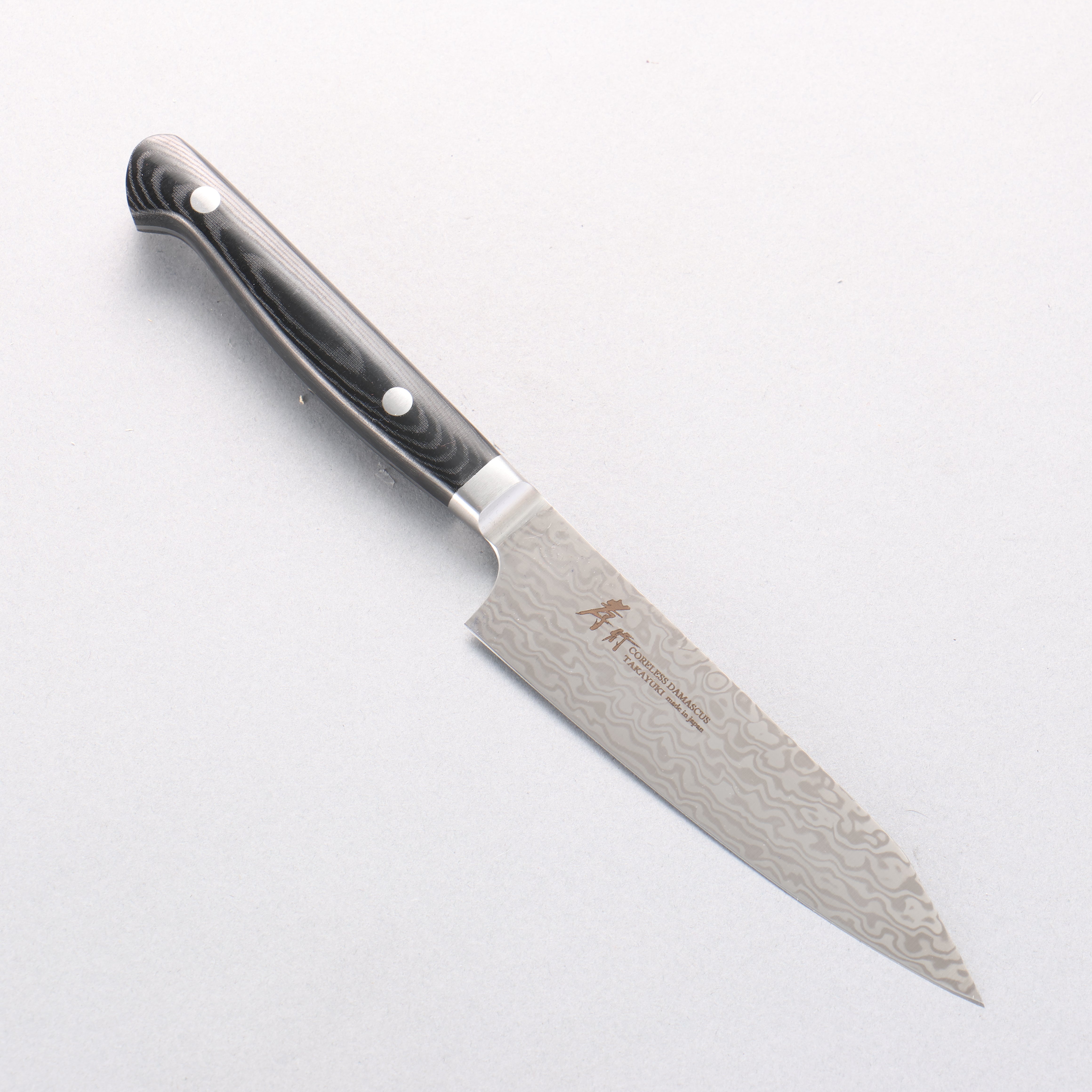 Sakai Takayuki Coreless Damascus Petty-Utility 120mm Black Micarta Handle - Seisuke Knife