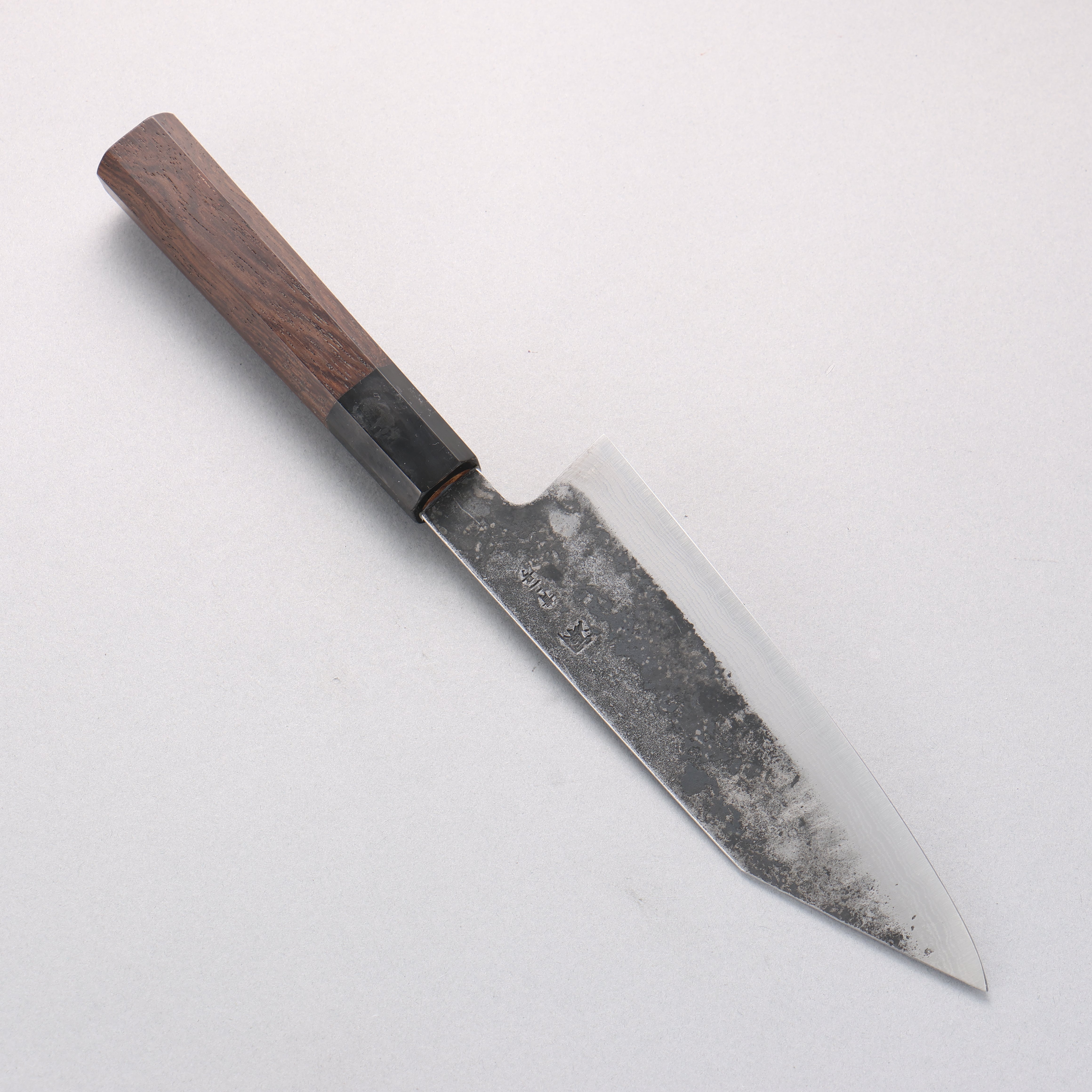 Shigeki Tanaka TEKKA Blue Steel No.2 Kurouchi Damascus Kiritsuke Santoku 170mm Walnut Handle - Seisuke Knife