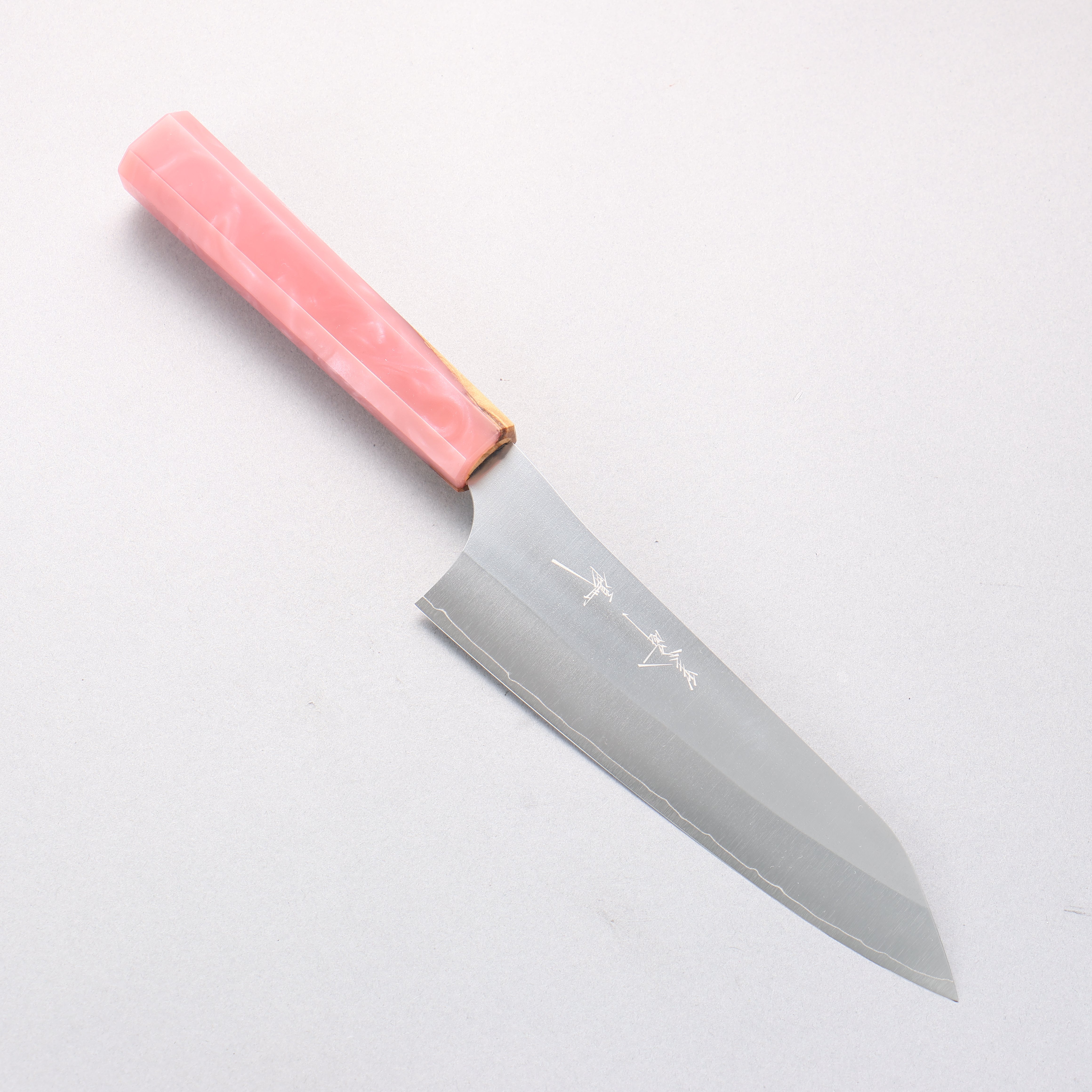 Yu Kurosaki New Gekko VG-XEOS Bunka 170mm Olive Tree and Pink Resin Handle - Seisuke Knife