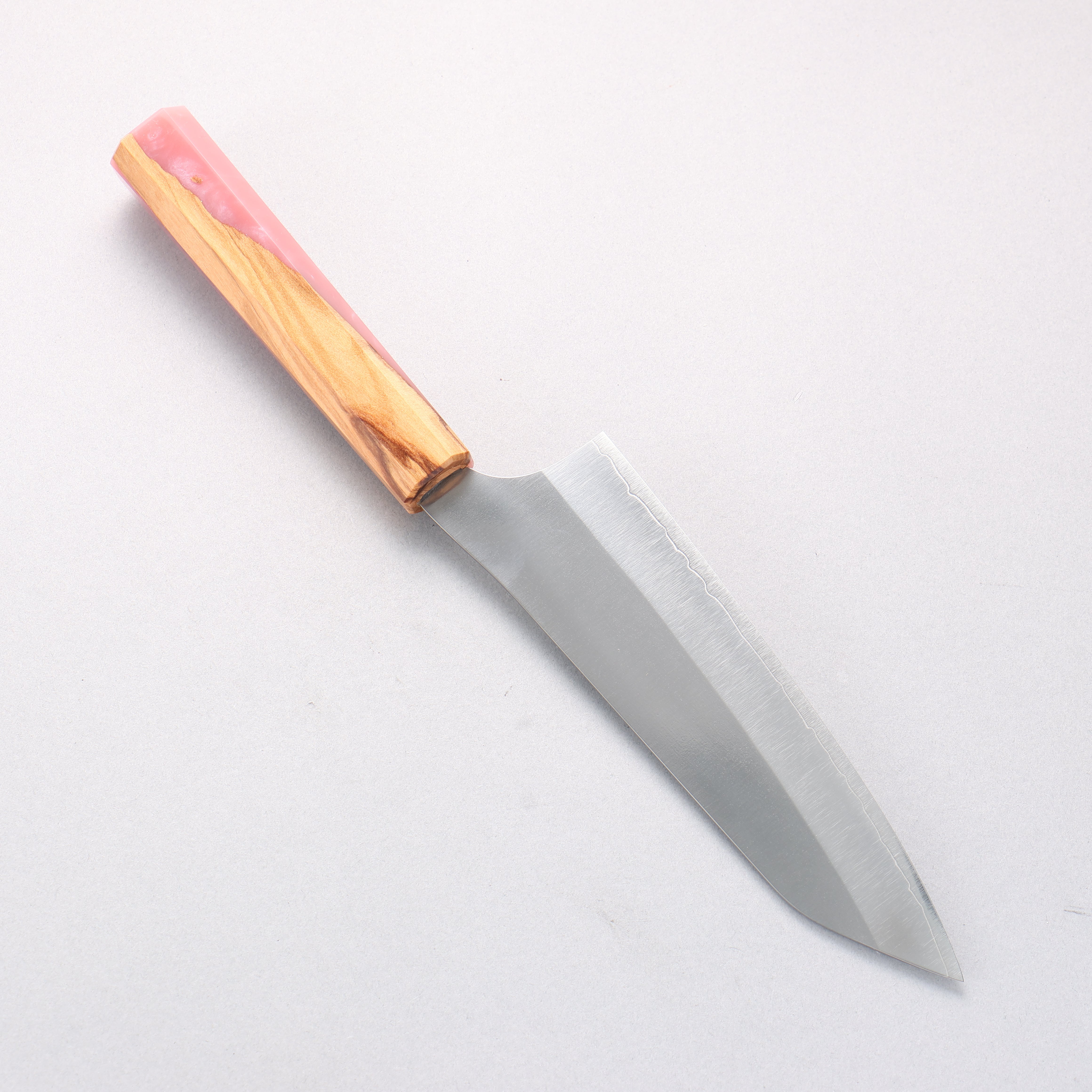Yu Kurosaki New Gekko VG-XEOS Bunka 170mm Olive Tree and Pink Resin Handle - Seisuke Knife