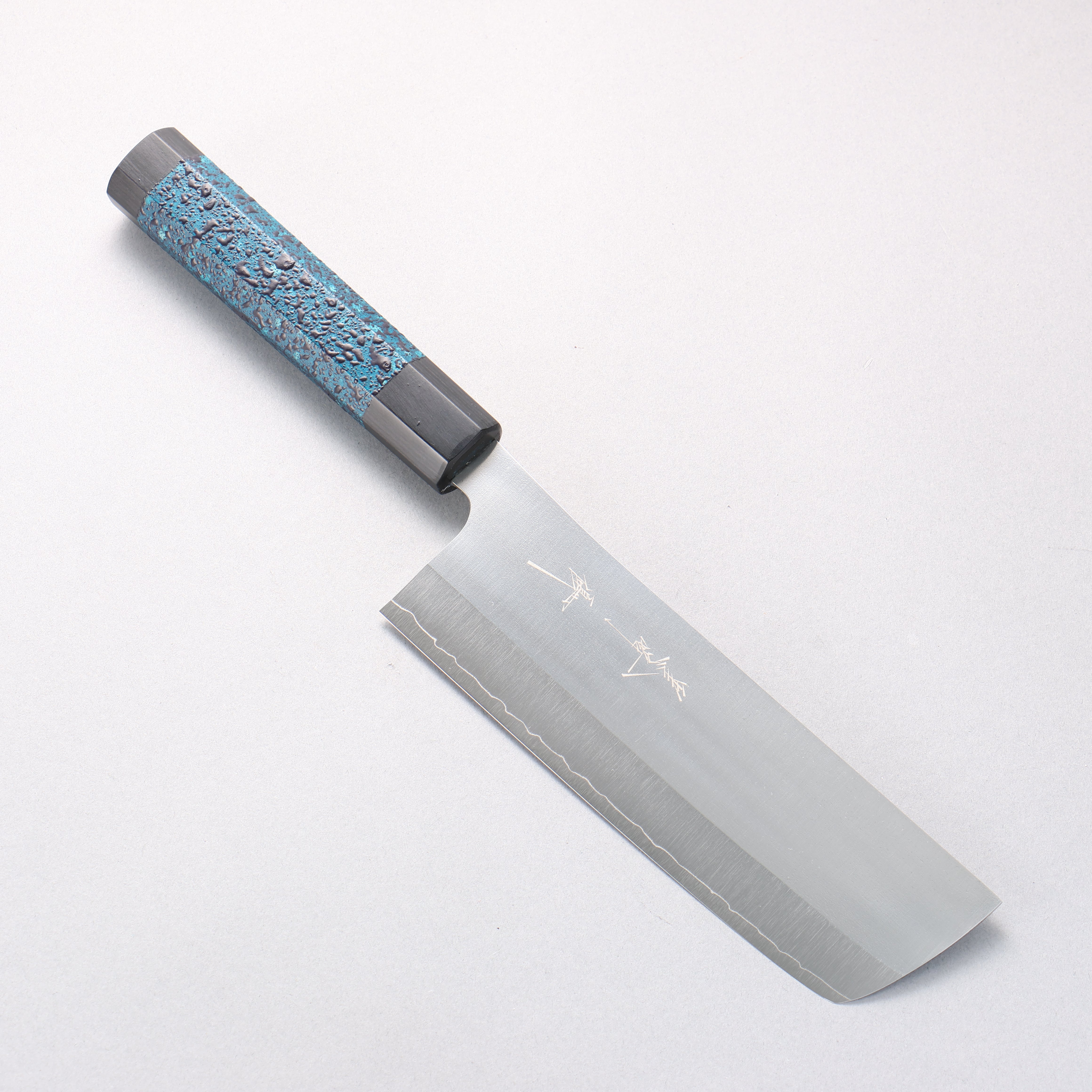 Yu Kurosaki New Gekko VG-XEOS Nakiri 165mm Indigo Lacquered (Tenmoku) Handle - Seisuke Knife