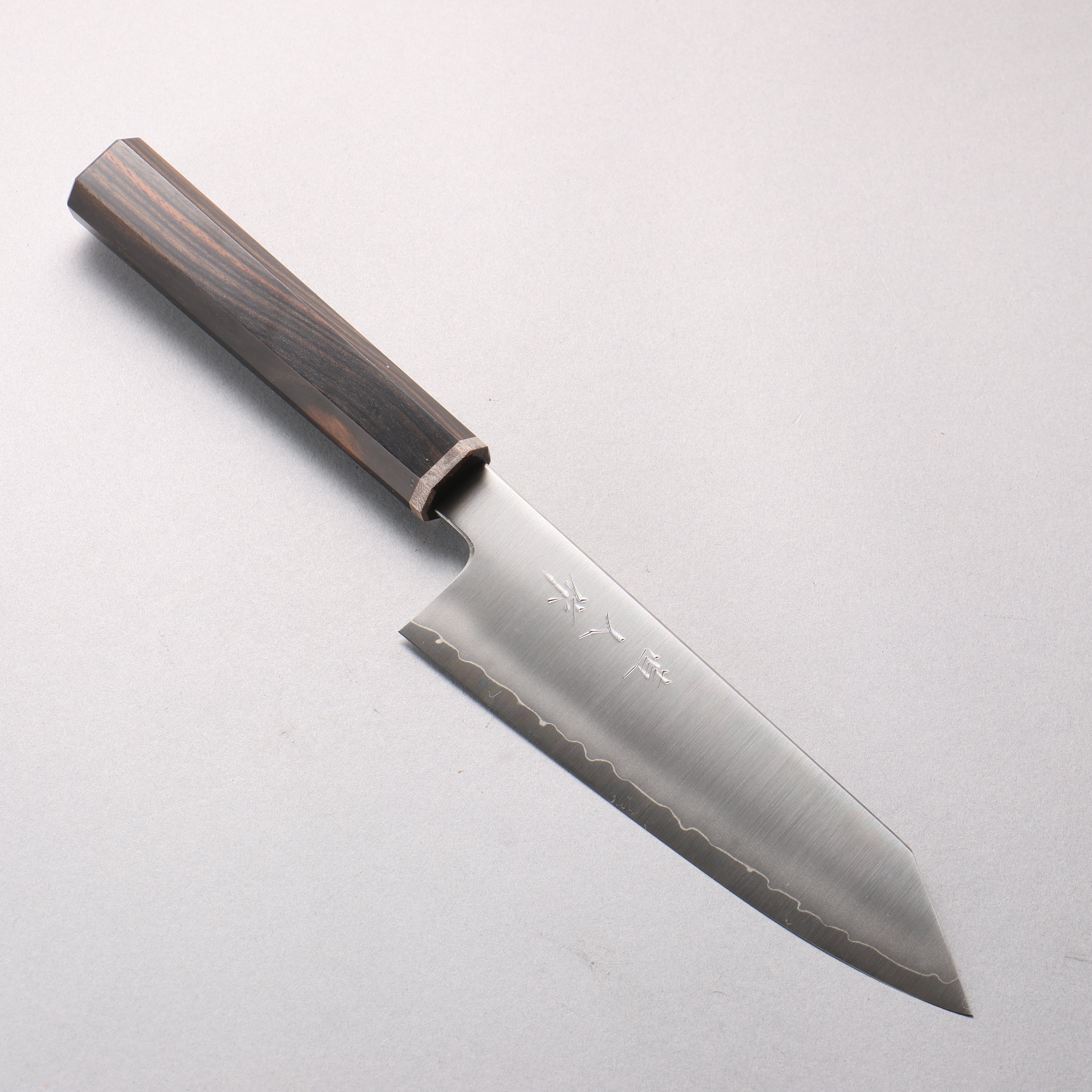 Naohito Myojin Cobalt Special Steel Bunka 170mm Striped Ebony (Narrow Ferrule: Black Stabilized Wood) Handle - Seisuke Knife