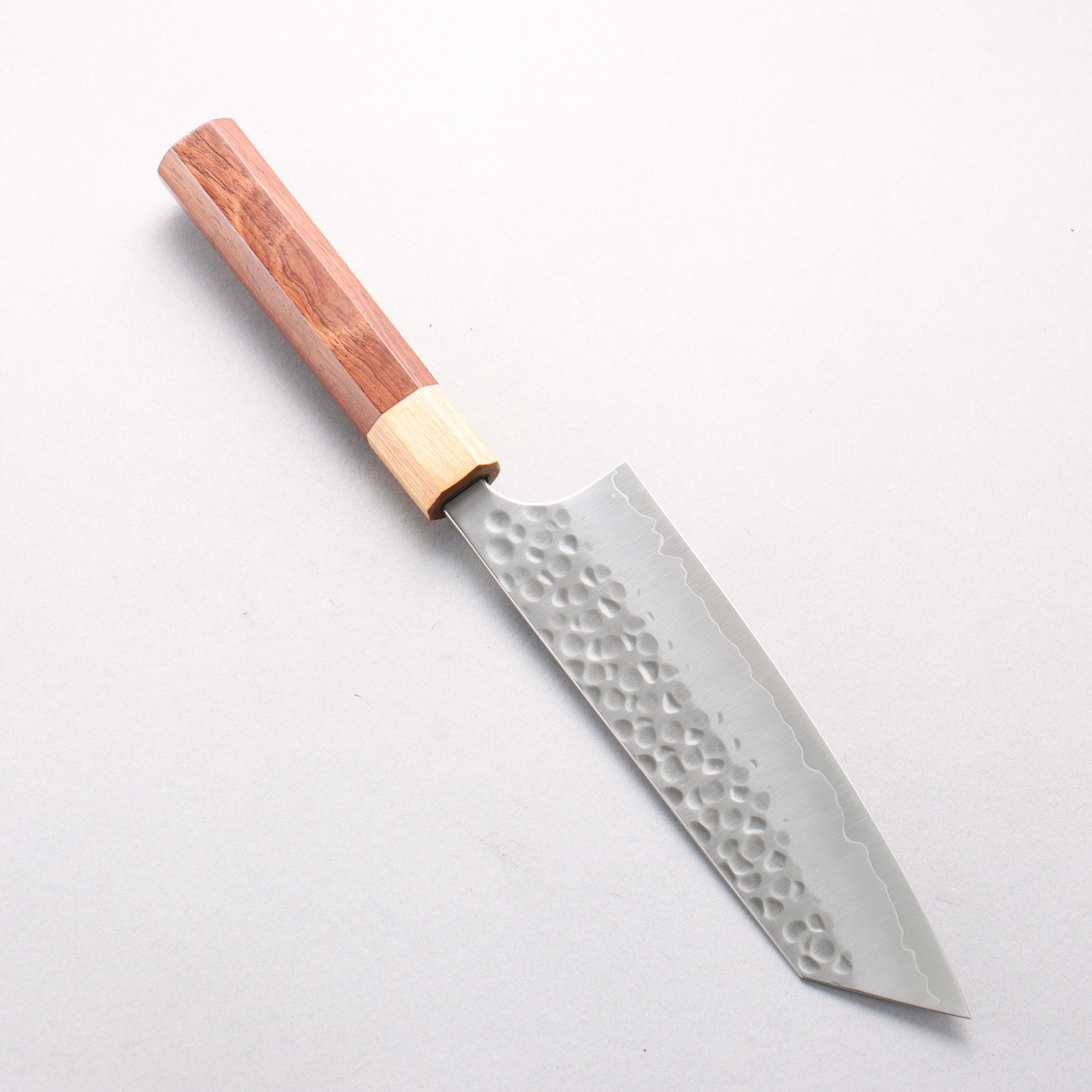 Yoshimi Kato Silver Steel No.3 Hammered(Maru) Migaki Finished Bunka 170mm Honduras (ferrule: White Pakka wood) Handle - Seisuke Knife