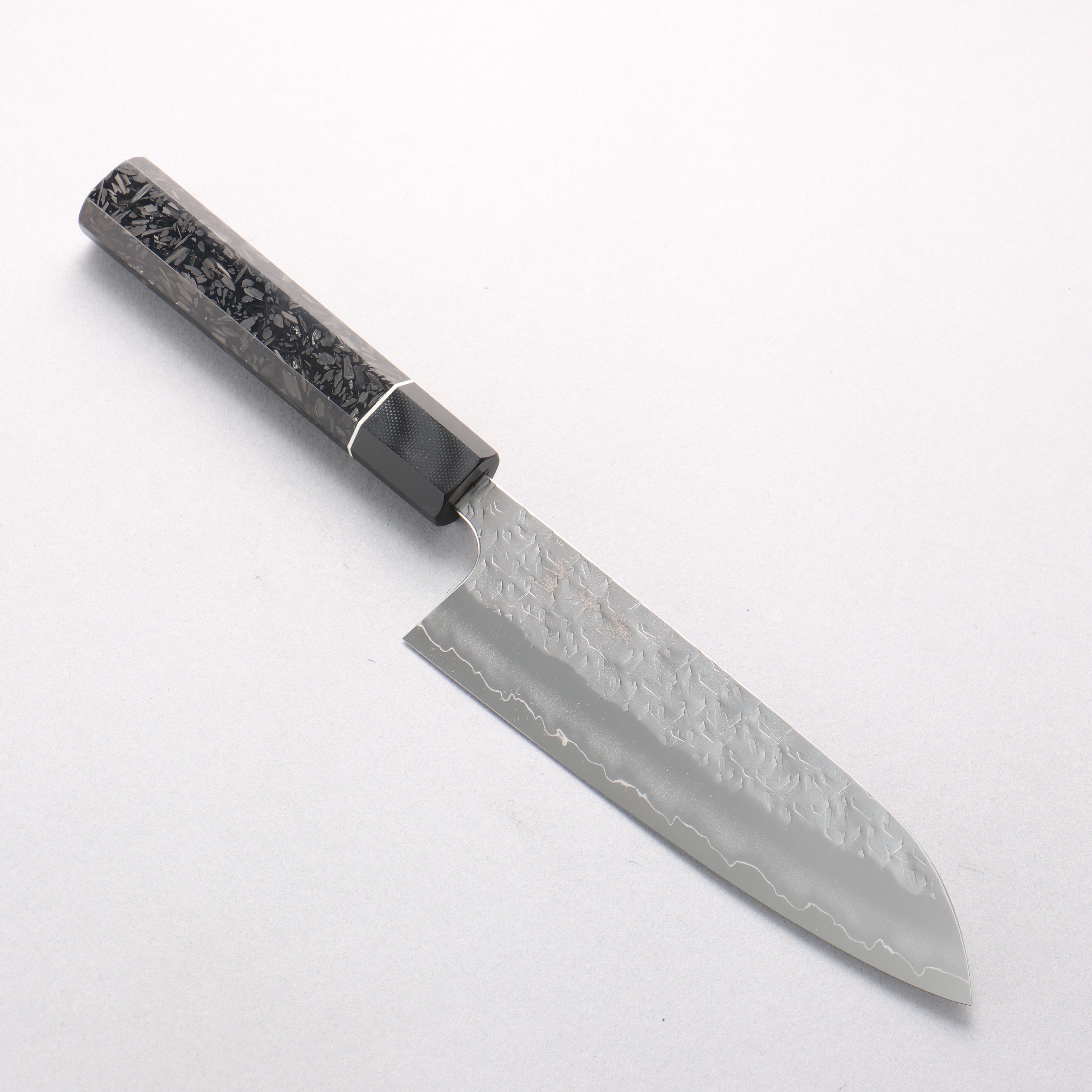 Yoshimi Kato Hyo SG2 Hammered Santoku 170mm Carbon Fiber (ferrule: G10) Handle - Seisuke Knife