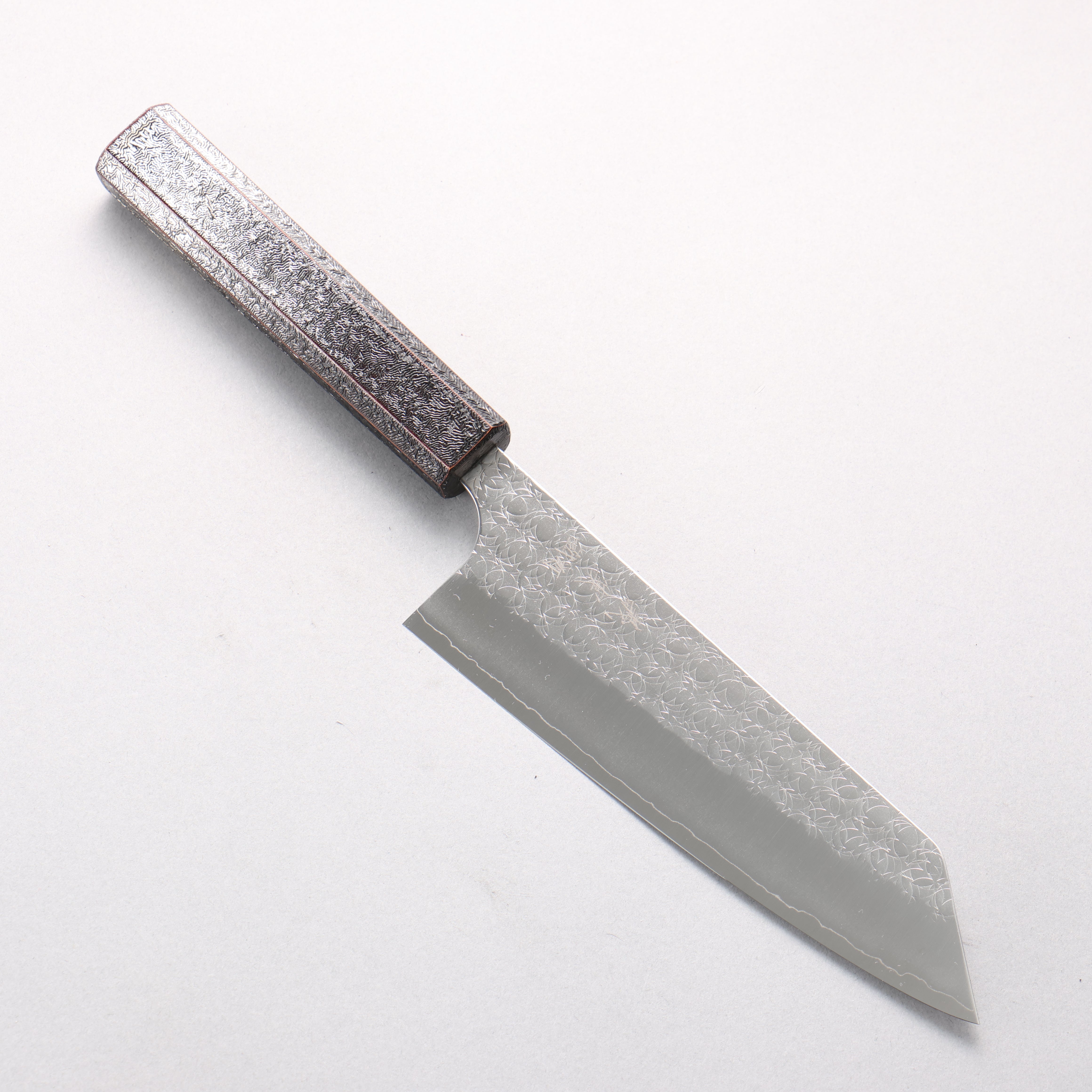 Yoshimi Kato Hyo SG2 Hammered Bunka 170mm Oak with Black Silver Lacquer Handle - Seisuke Knife