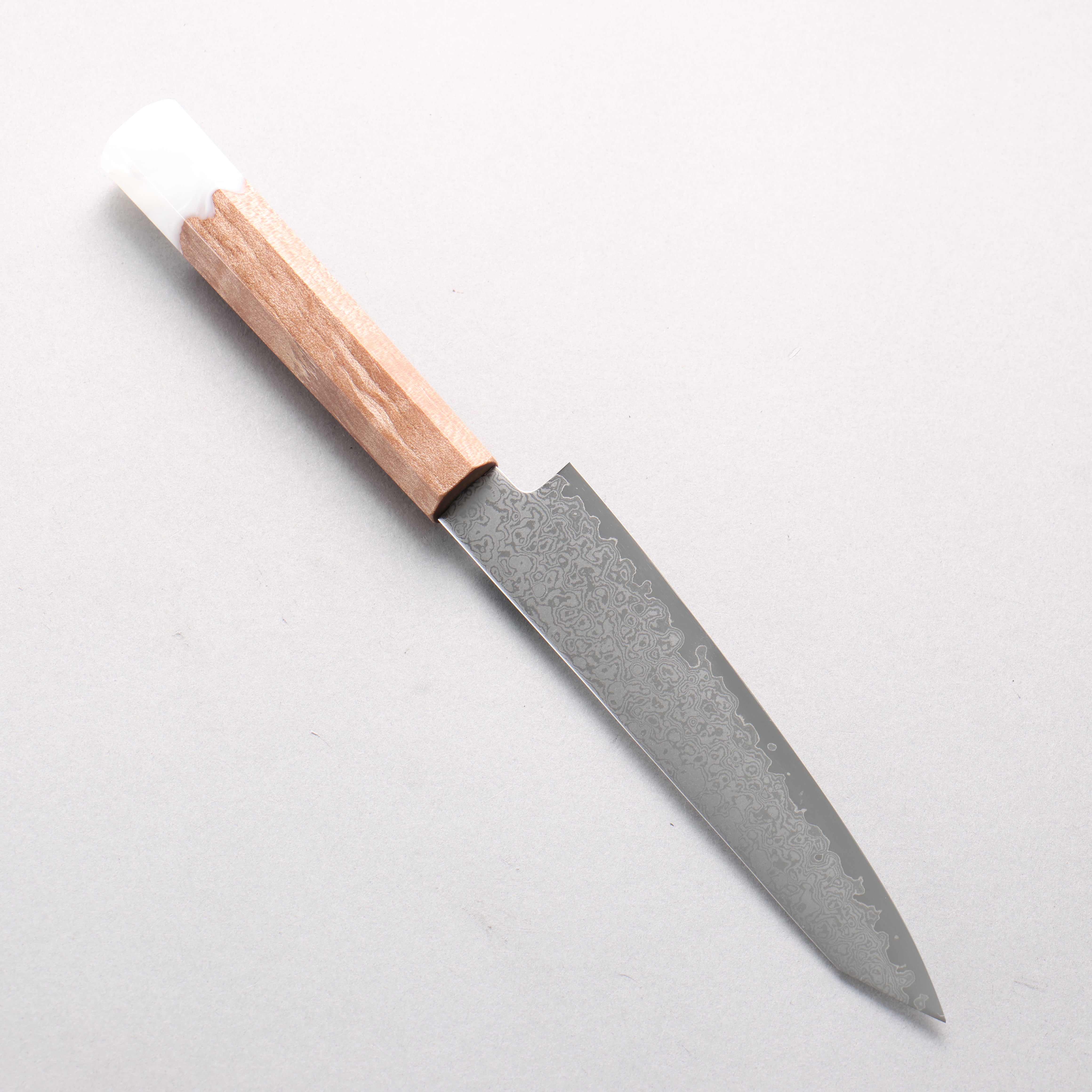 Seisuke VG10 Damascus Kiritsuke Petty-Utility 150mm Maple with White Resin Handle - Seisuke Knife