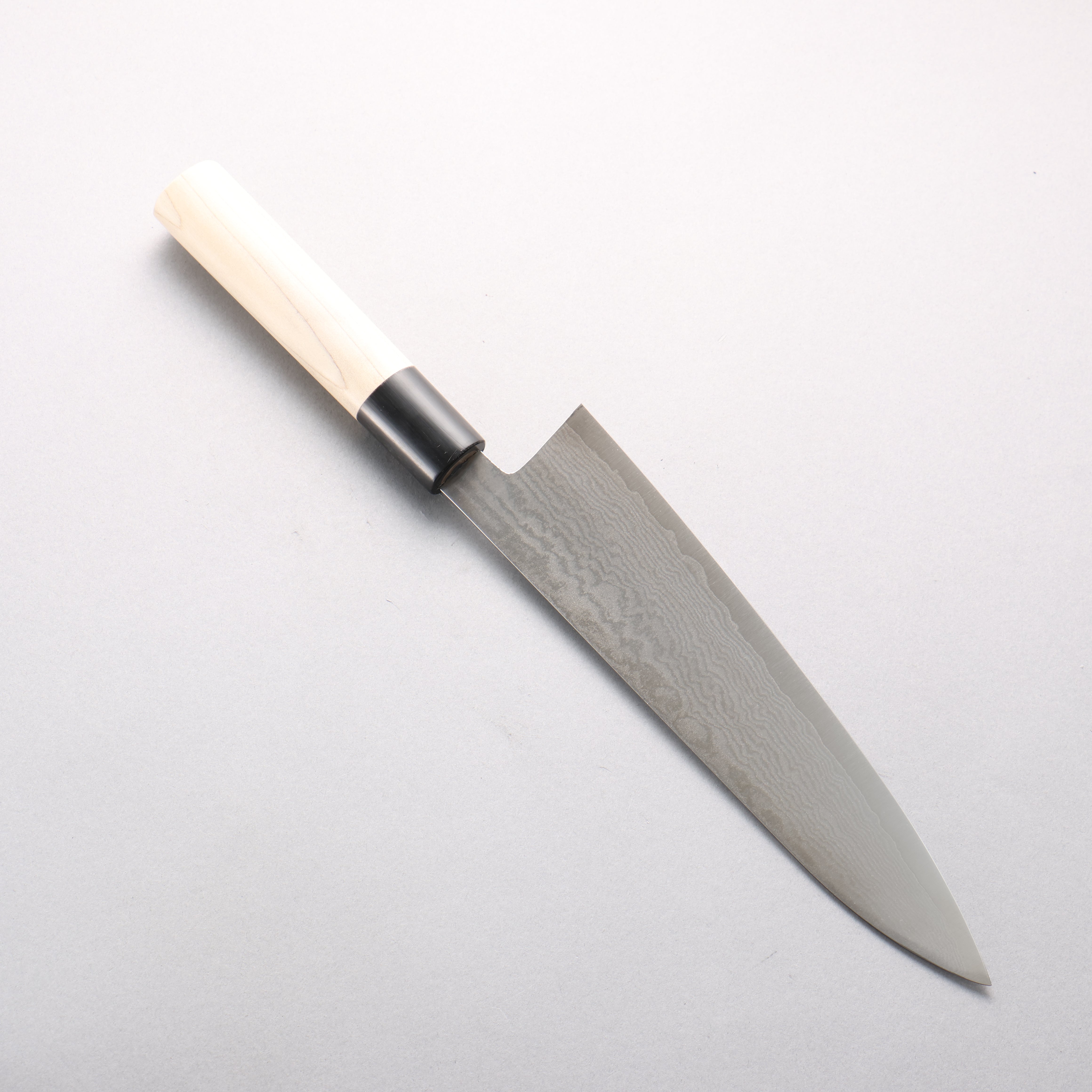 Shigeki Tanaka VG10 17 Layer Damascus Gyuto 210mm Magnolia (Ferrule: Water Buffalo Horn) Handle - Seisuke Knife