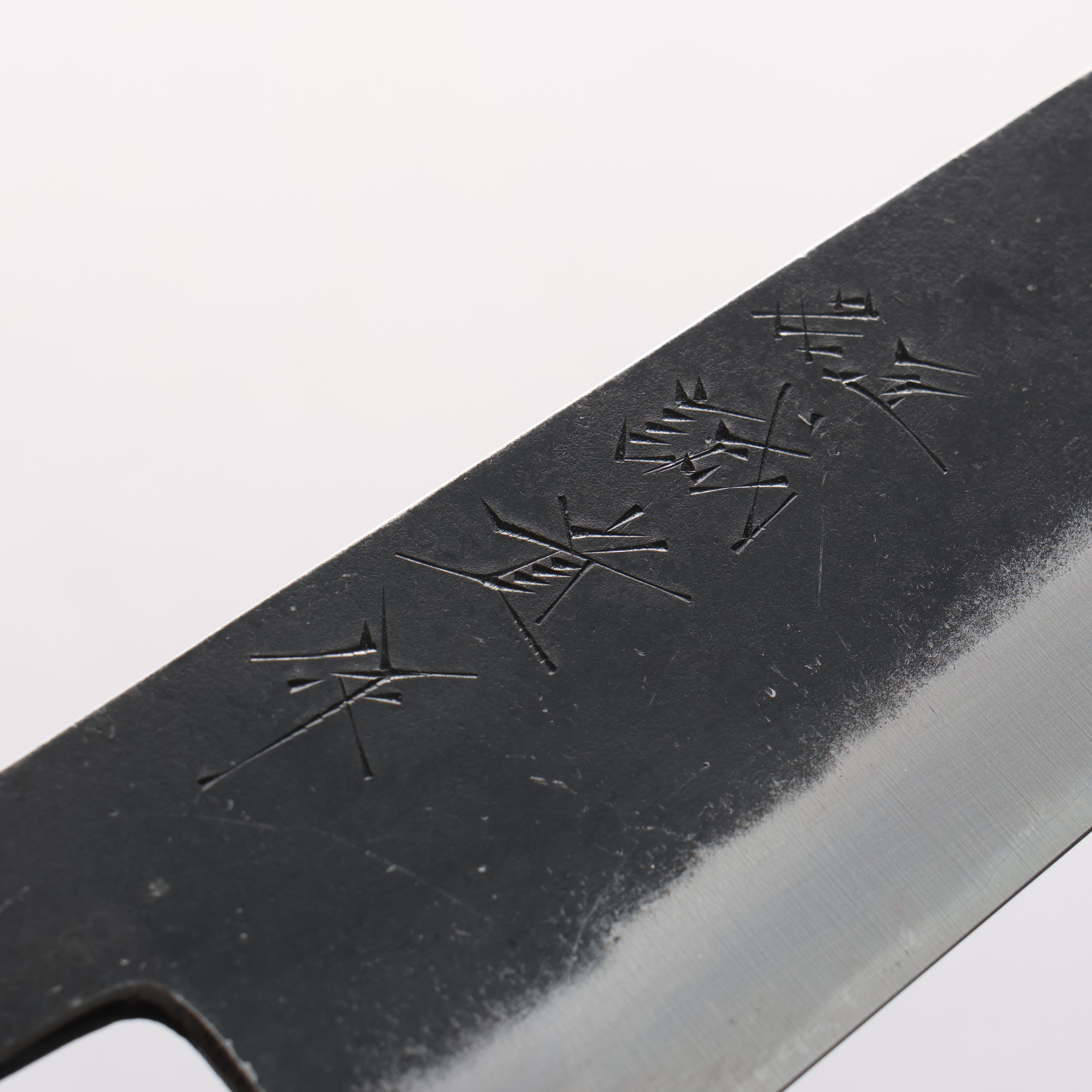 Shigeki Tanaka TEKKA Blue Steel No.2 Kurouchi Kengata Gyuto 190mm Walnut Handle - Seisuke Knife
