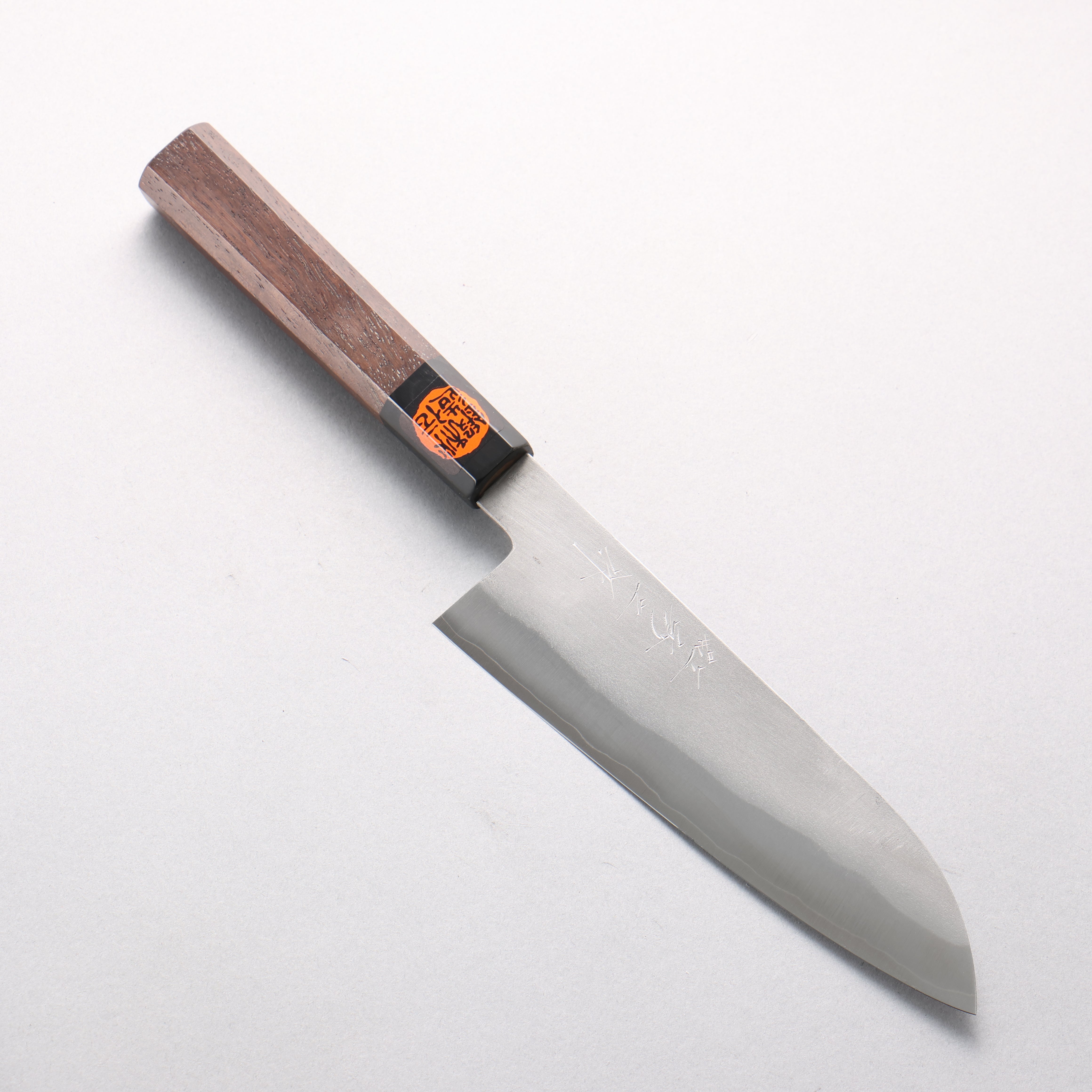 Shigeki Tanaka Silver Steel No.3 Nashiji Santoku 165mm Walnut Handle - Seisuke Knife