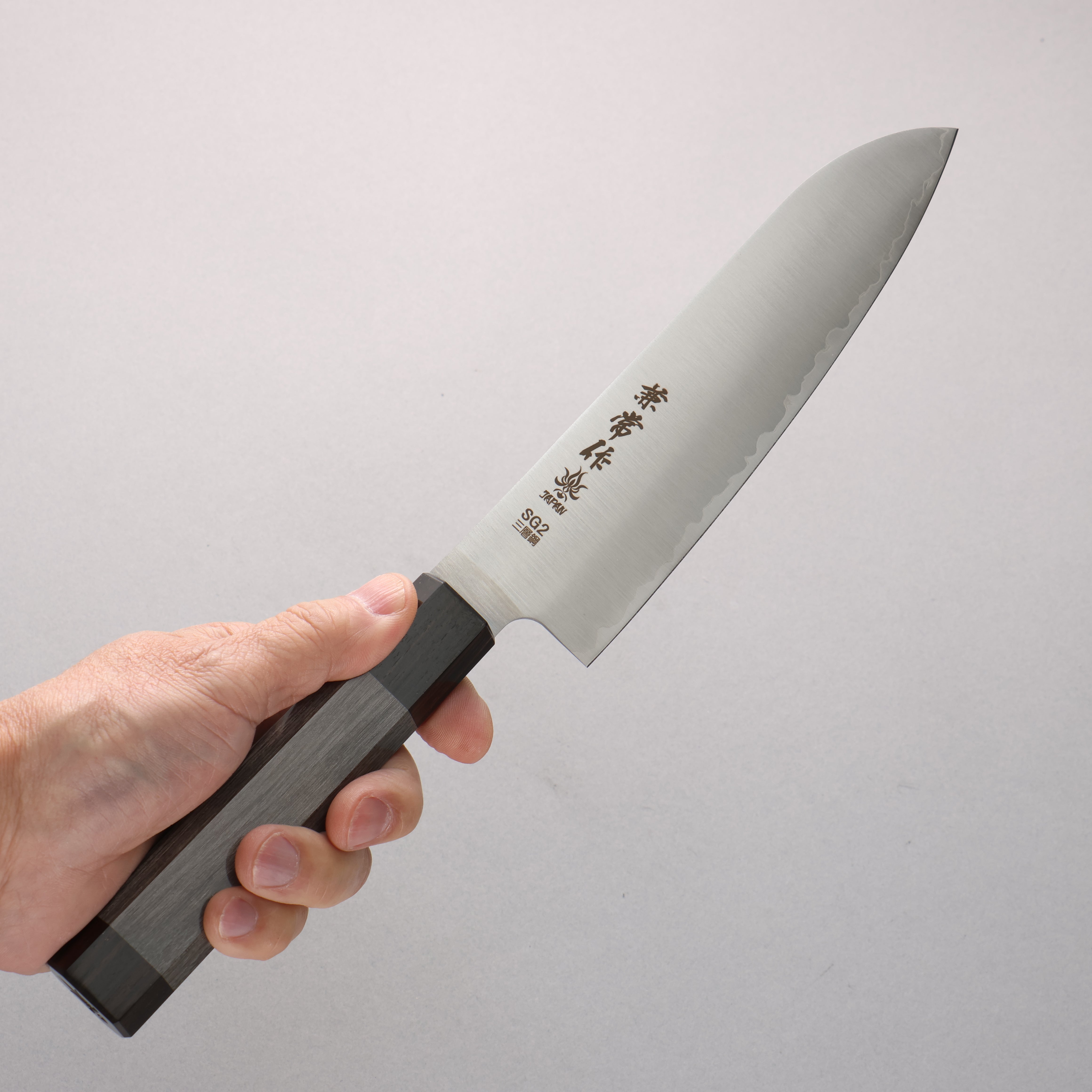 Kanetsune SG2 Santoku 180mm Gray Pakka wood Handle - Seisuke Knife