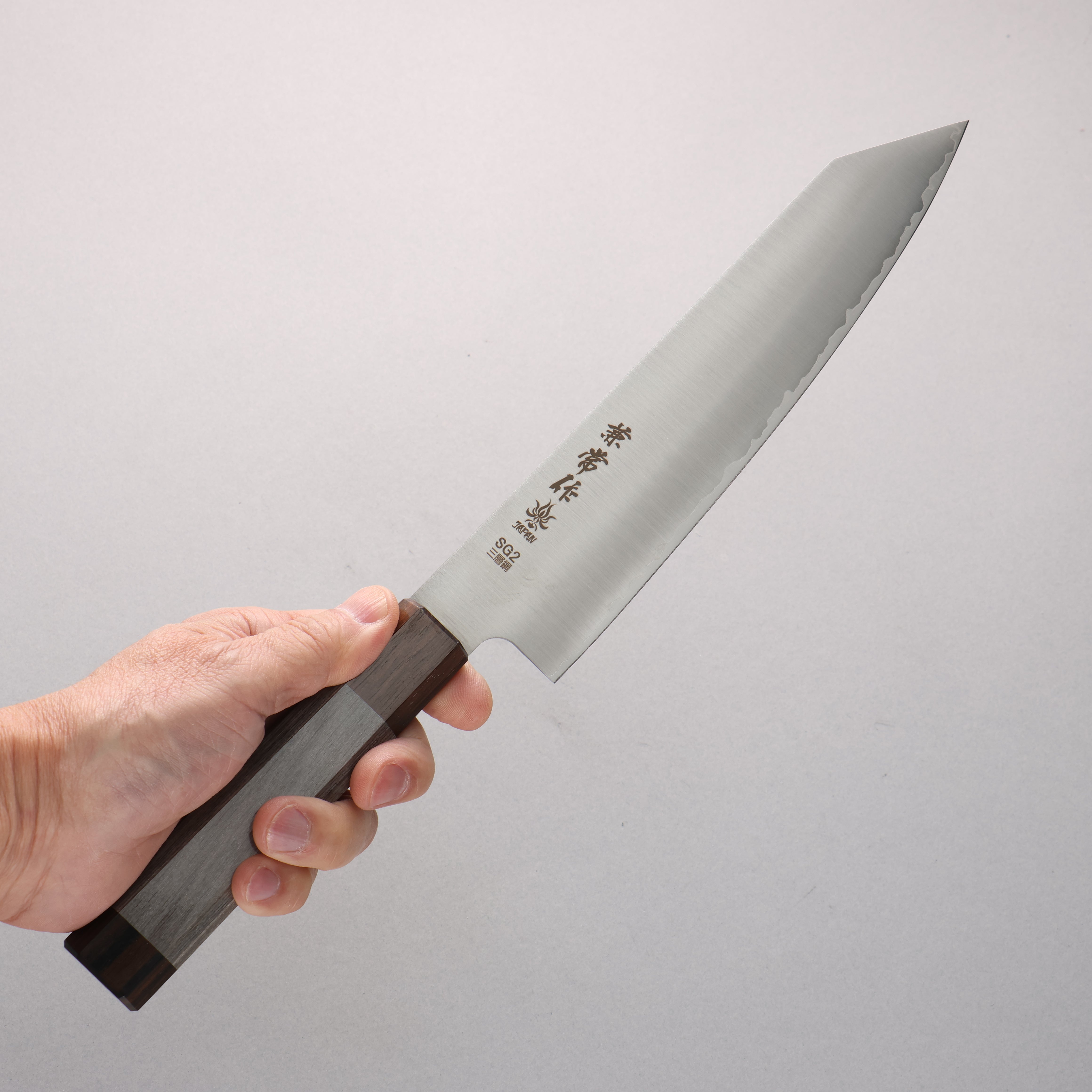 Kanetsune SG2 Kiritsuke Gyuto 210mm Gray Pakka wood Handle - Seisuke Knife