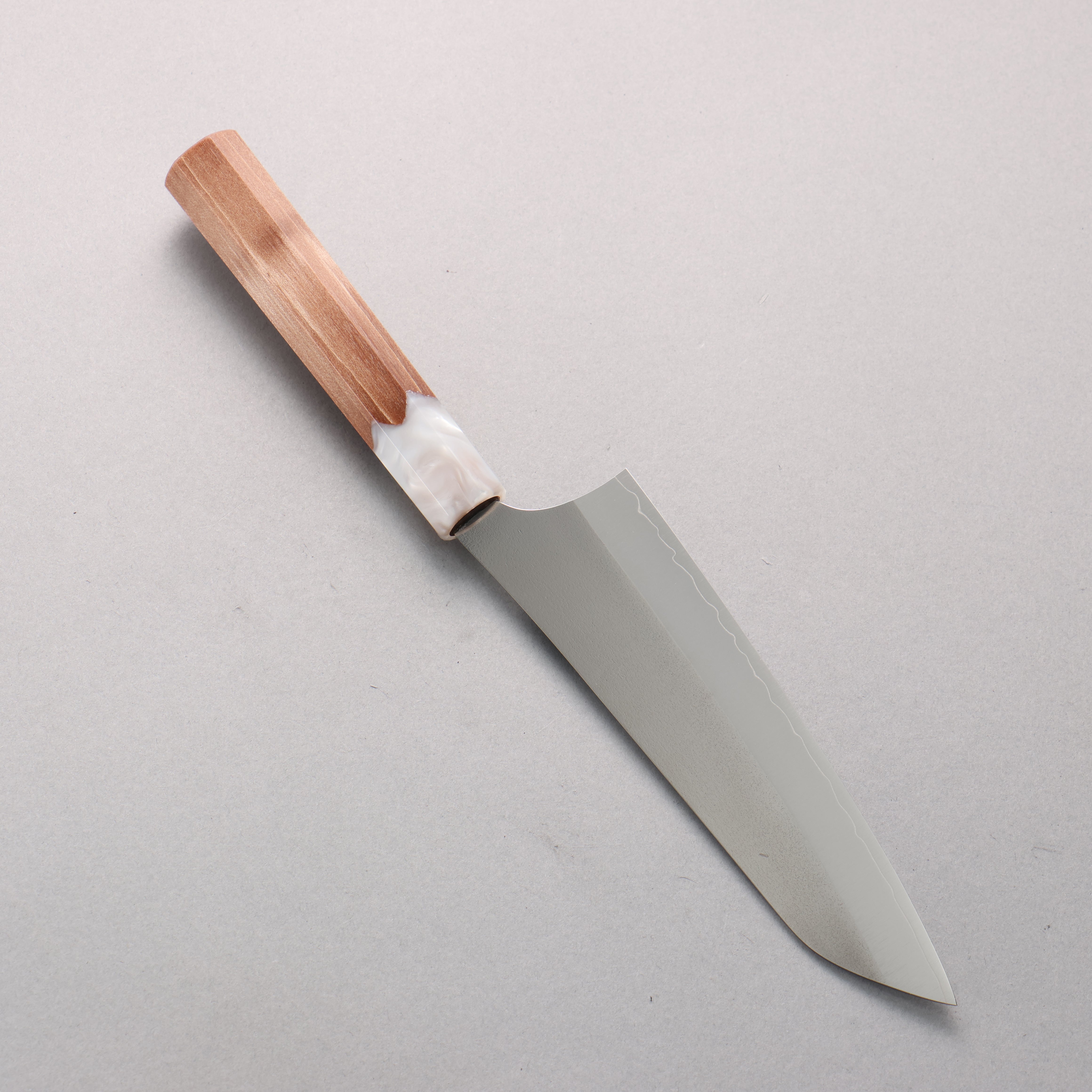 Yu Kurosaki New Gekko VG-XEOS Small Santoku 150mm Resin Coated Birch & White Resin Handle - Seisuke Knife