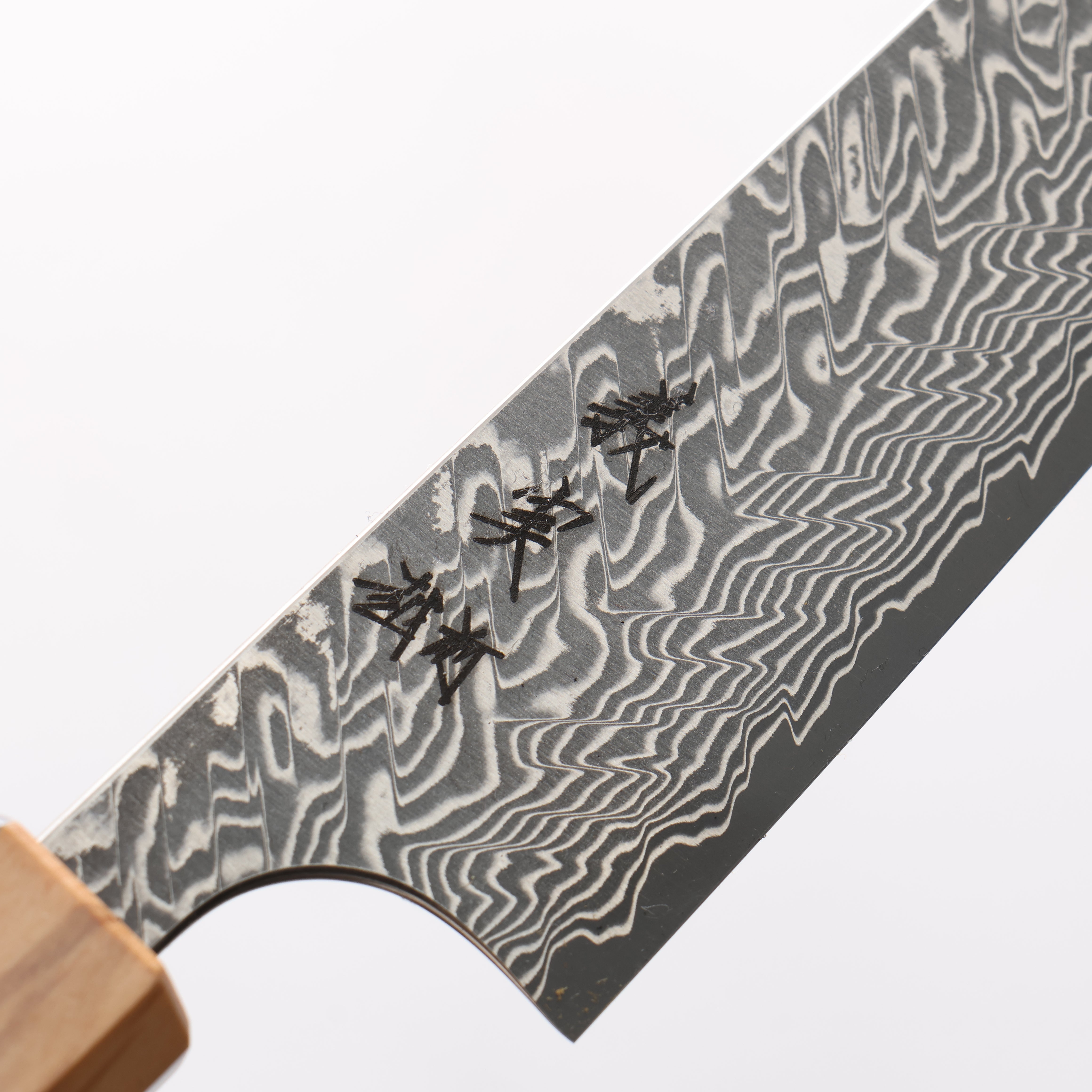Yoshimi Kato SG2 Black Damascus Petty-Utility 150mm Olive Wood & Blue Resin Handle - Seisuke Knife