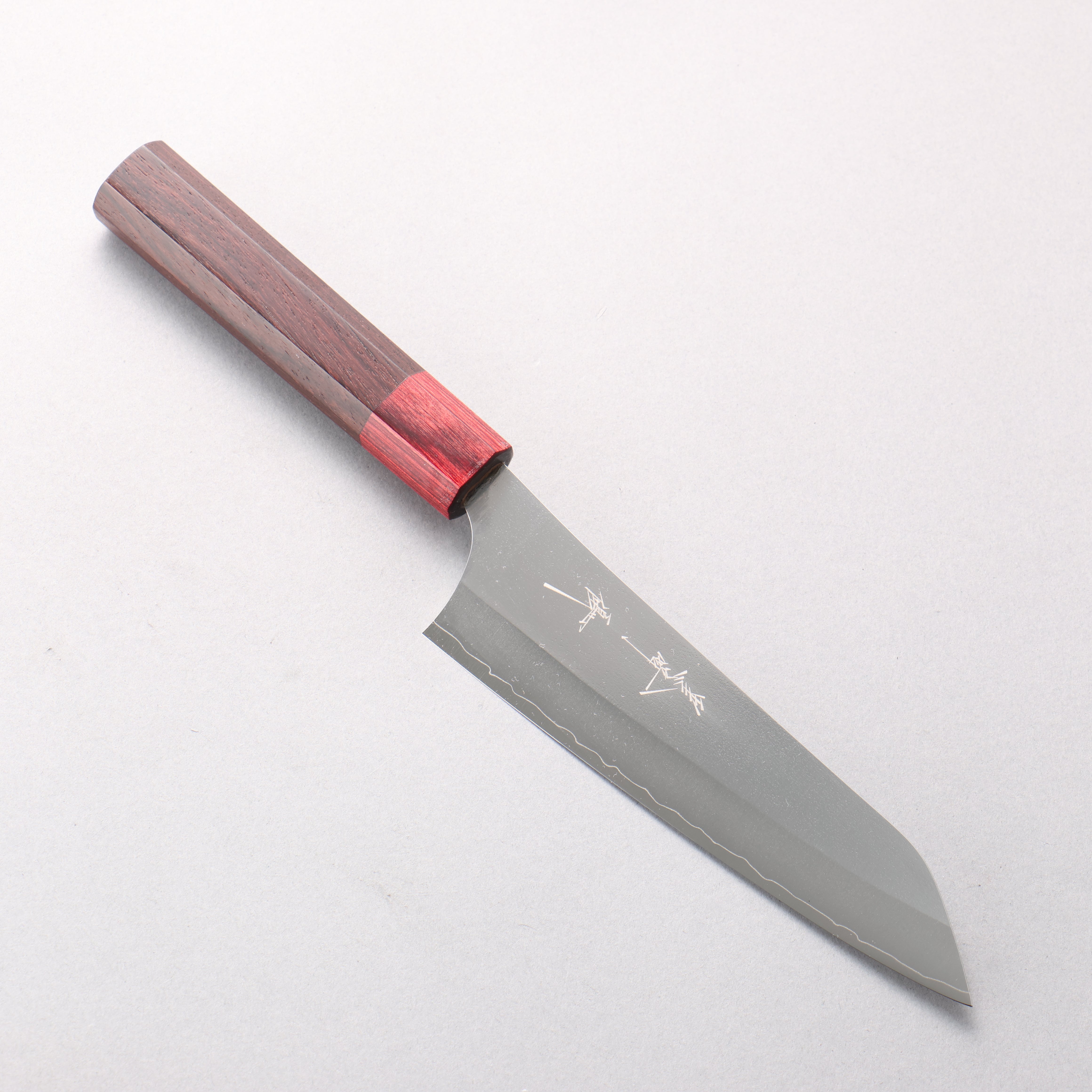 Yu Kurosaki New Gekko VG-XEOS Small Santoku 150mm Shitan & Red Pakkawood Handle - Seisuke Knife