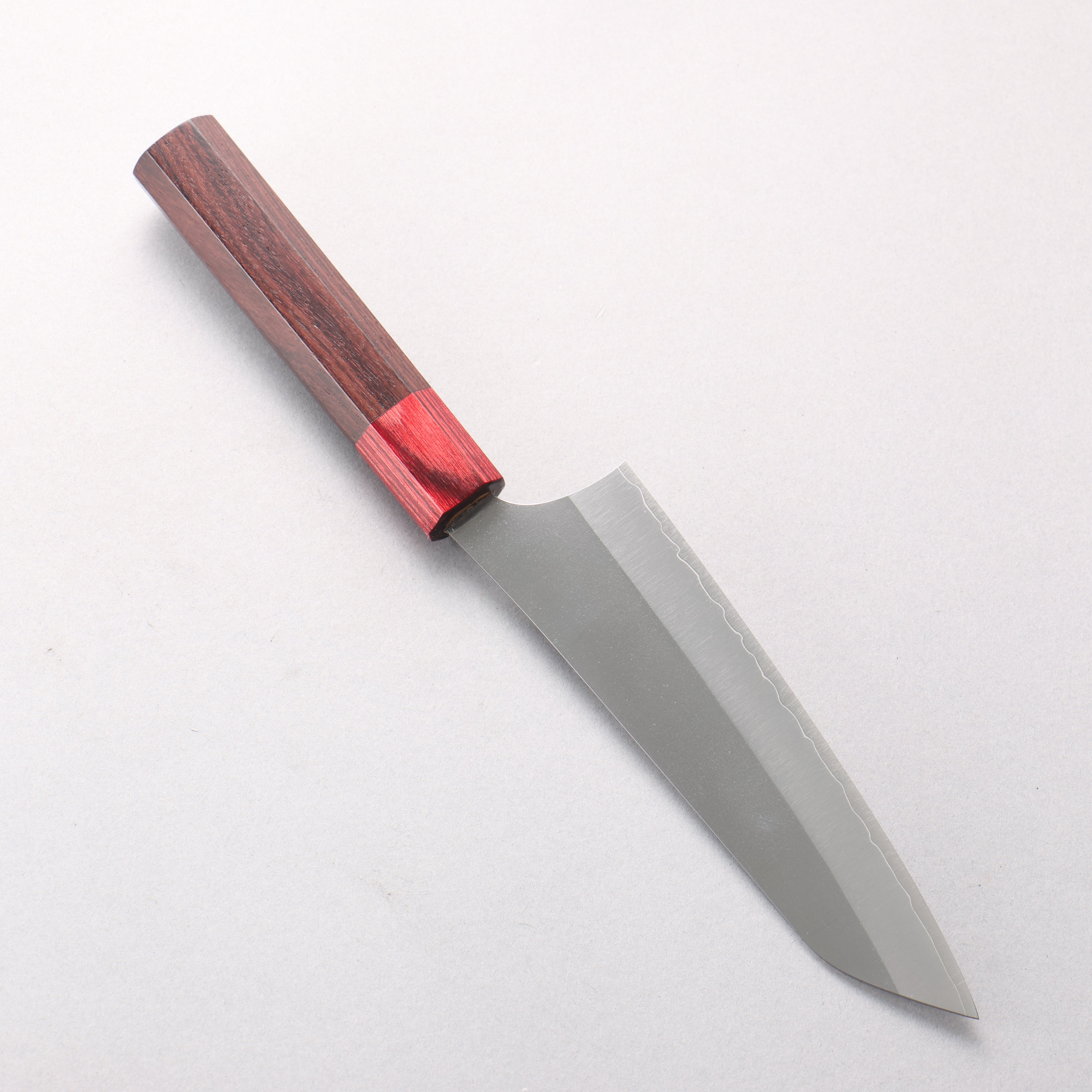 Yu Kurosaki New Gekko VG-XEOS Small Santoku 150mm Shitan & Red Pakkawood Handle - Seisuke Knife