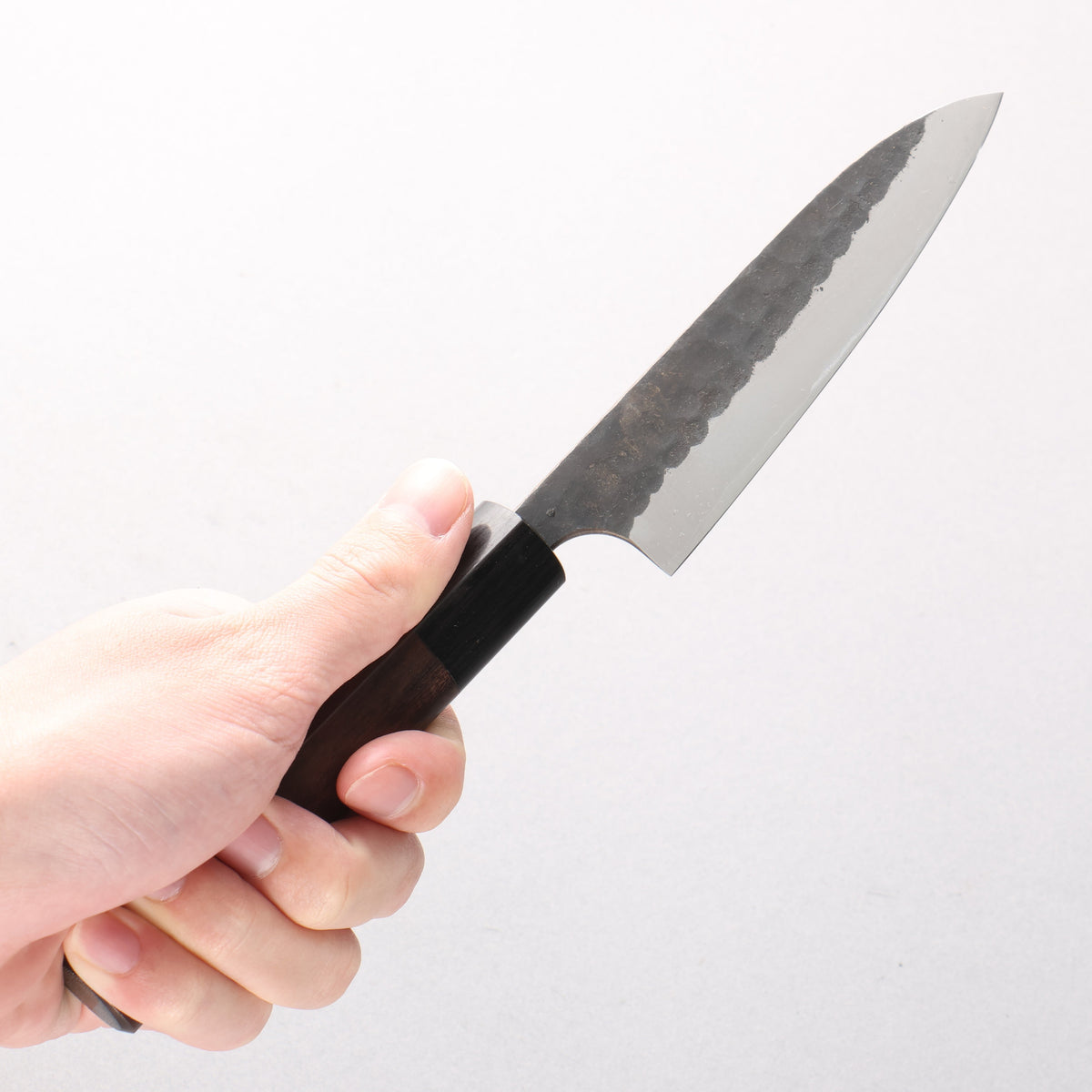 Anryu Blue Super Hammered Kurouchi Petty-Utility 120mm Shitan Handle - Seisuke Knife
