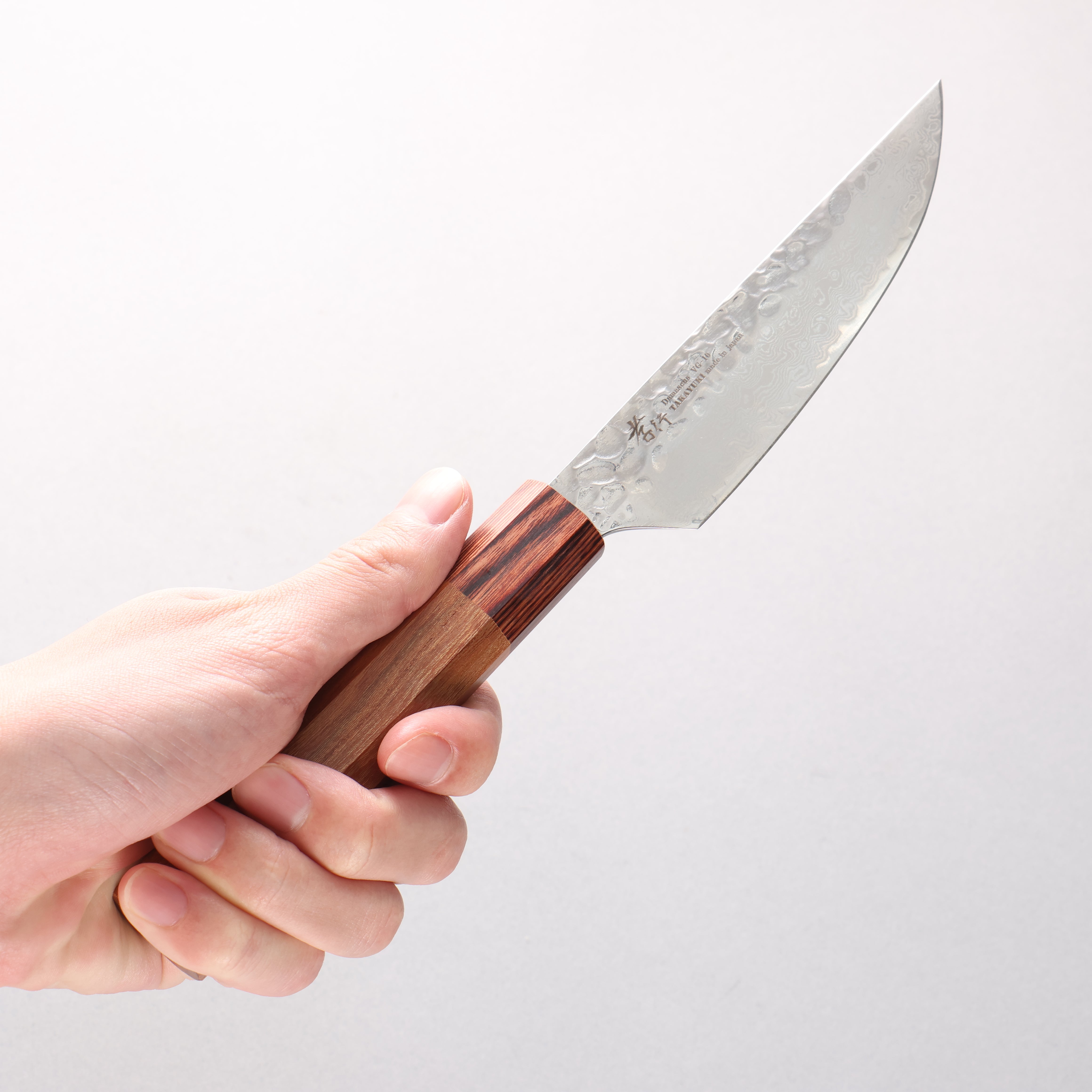 Sakai Takayuki VG10 33 Layer Damascus Steak Knife 120mm Keyaki Elm Handle - Seisuke Knife