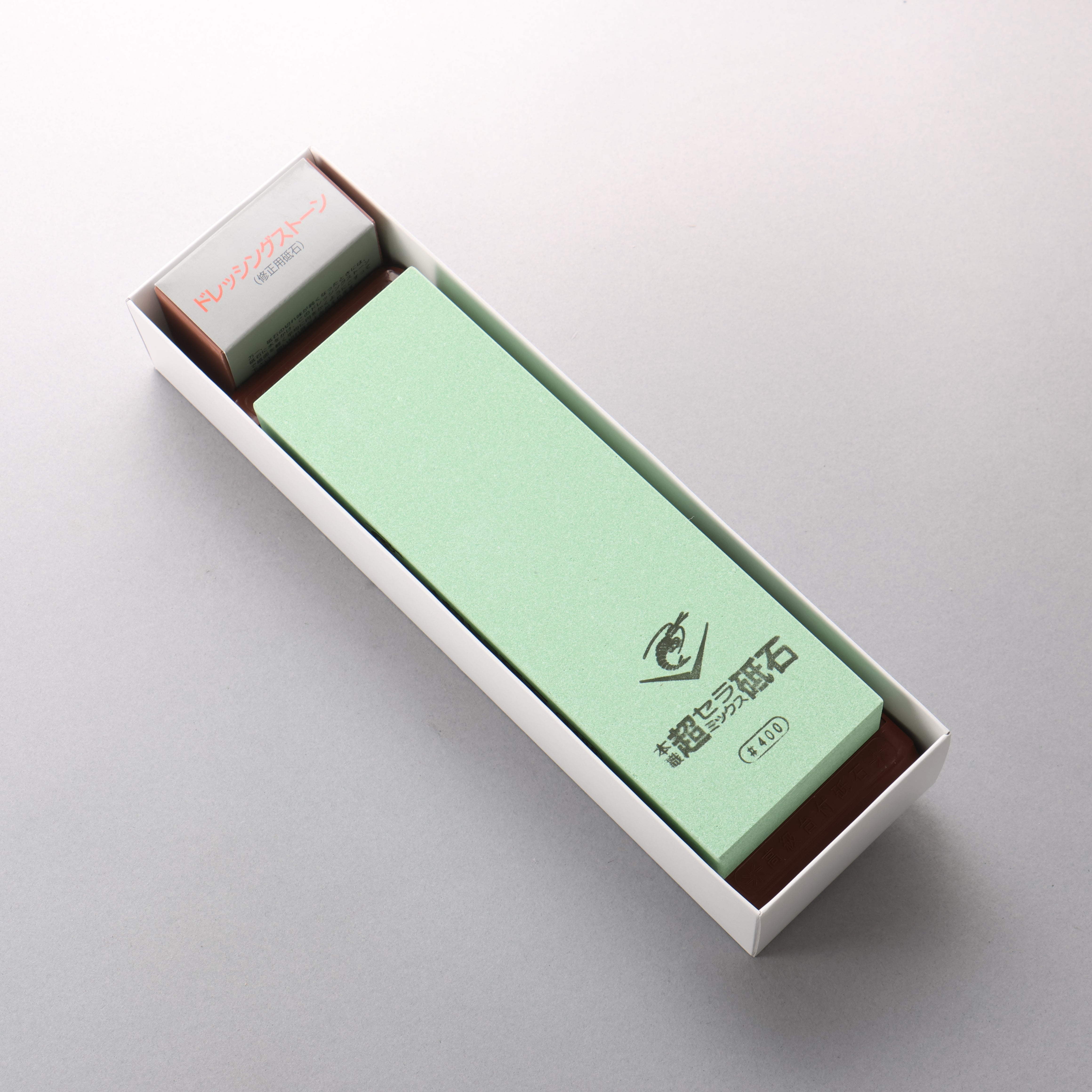 Naniwa Chou Ceramics with Base Sharpening Stone #400 SS-400 210 x 70 x 25mm - Seisuke Knife