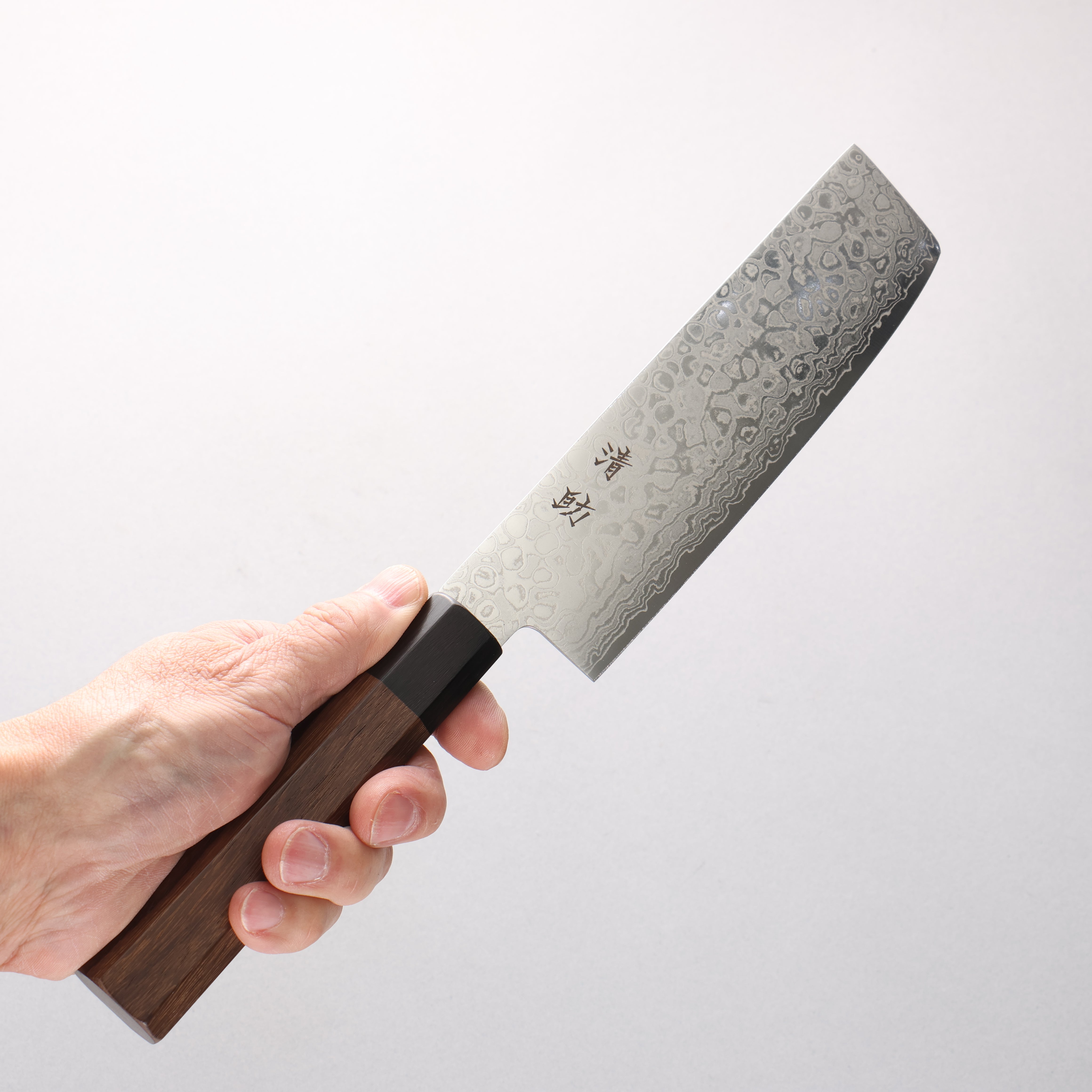 Seisuke AUS10 Damascus Migaki Nakiri 160mm Shitan Handle - Seisuke Knife