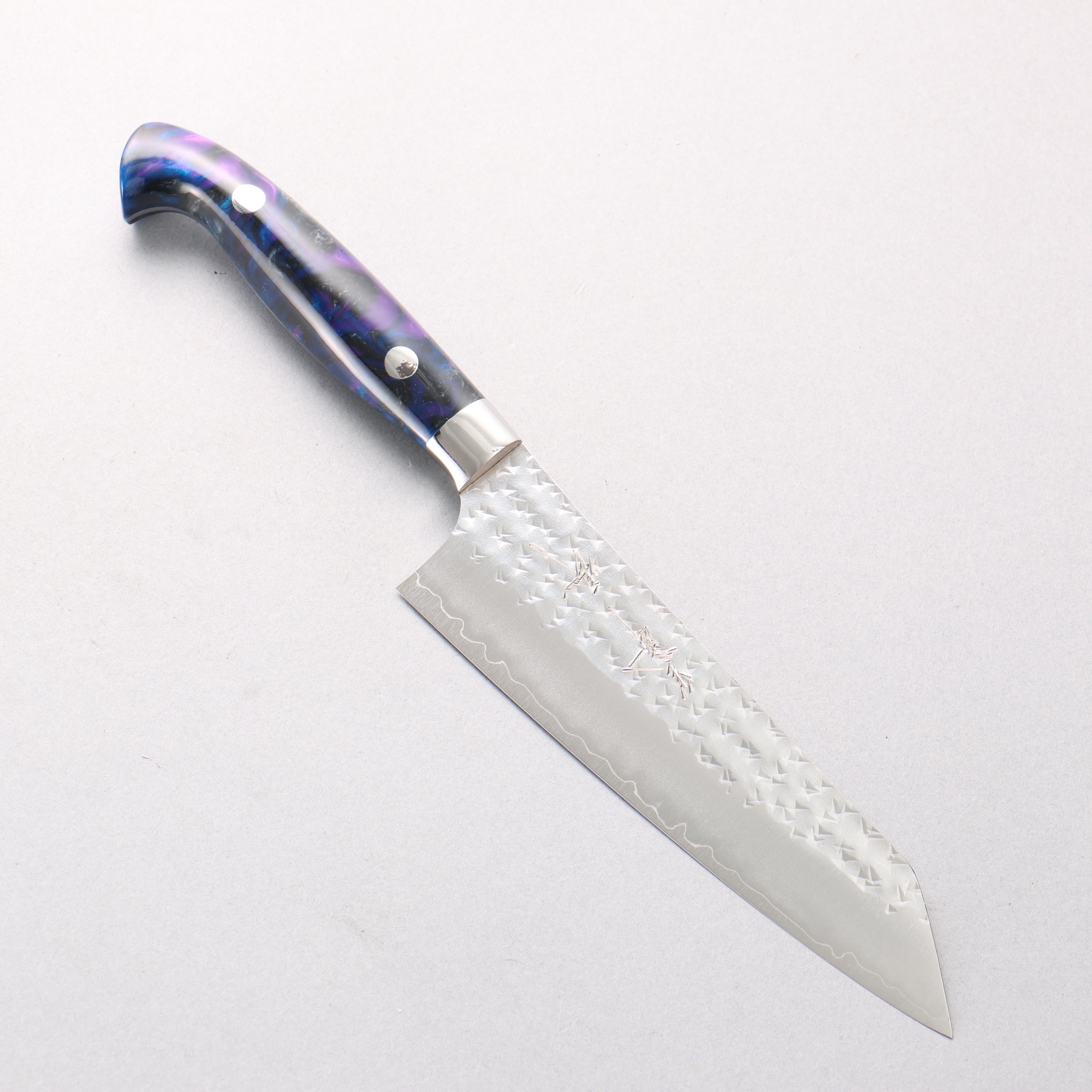 Yu Kurosaki Senko Ei SG2 Hammered Small Bunka 150mm Blue Purple Acrylic Handle - Seisuke Knife