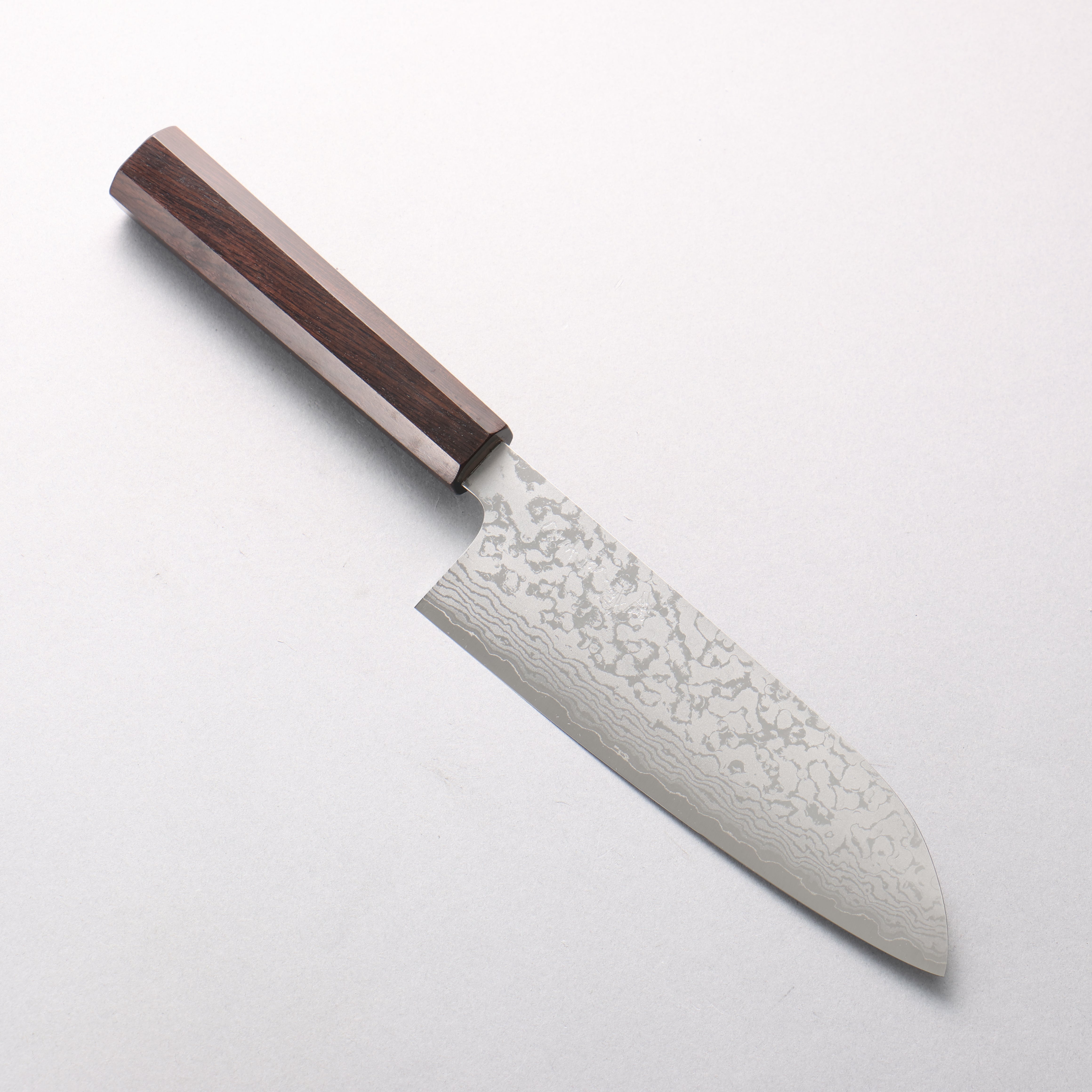 Makoto Kurosaki VG7 Damascus Santoku 170mm Ebony Wood Handle - Seisuke Knife