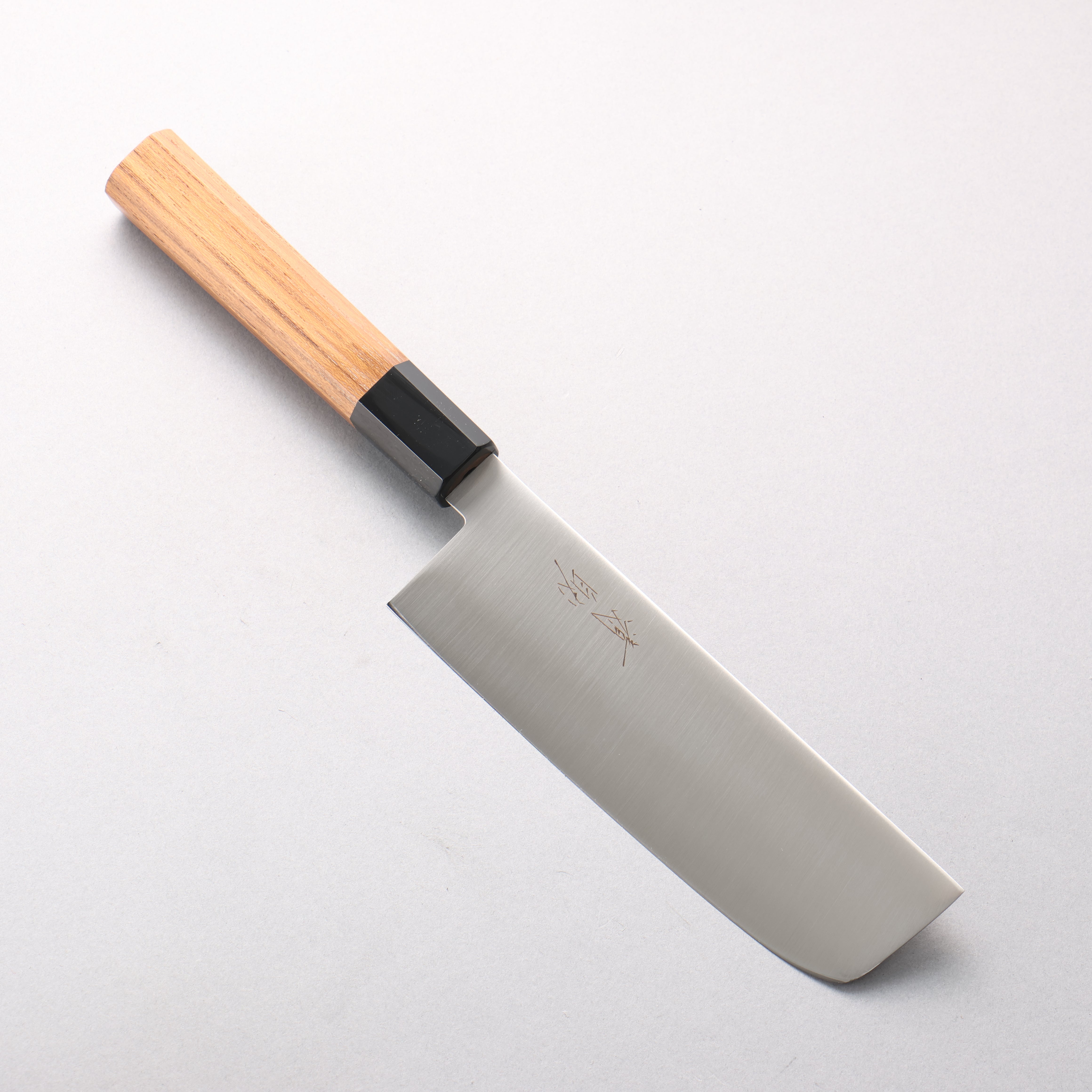 Seisuke Stainless Steel Nakiri 160mm Teak (ferrule: Black Plastic) Handle - Seisuke Knife