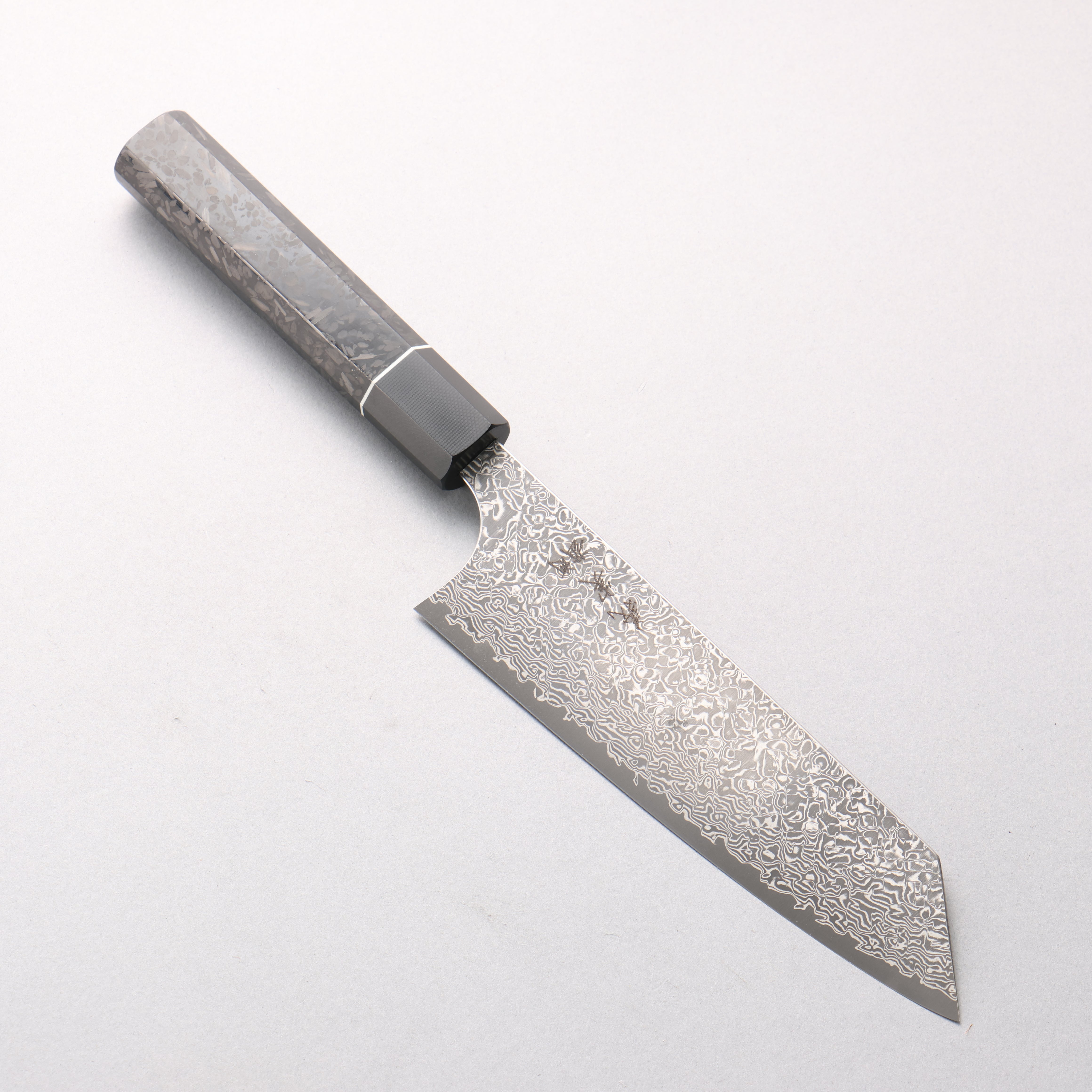 Yoshimi Kato VG10 Black Damascus Bunka 170mm Carbon Fiber (ferrule: G10) Handle