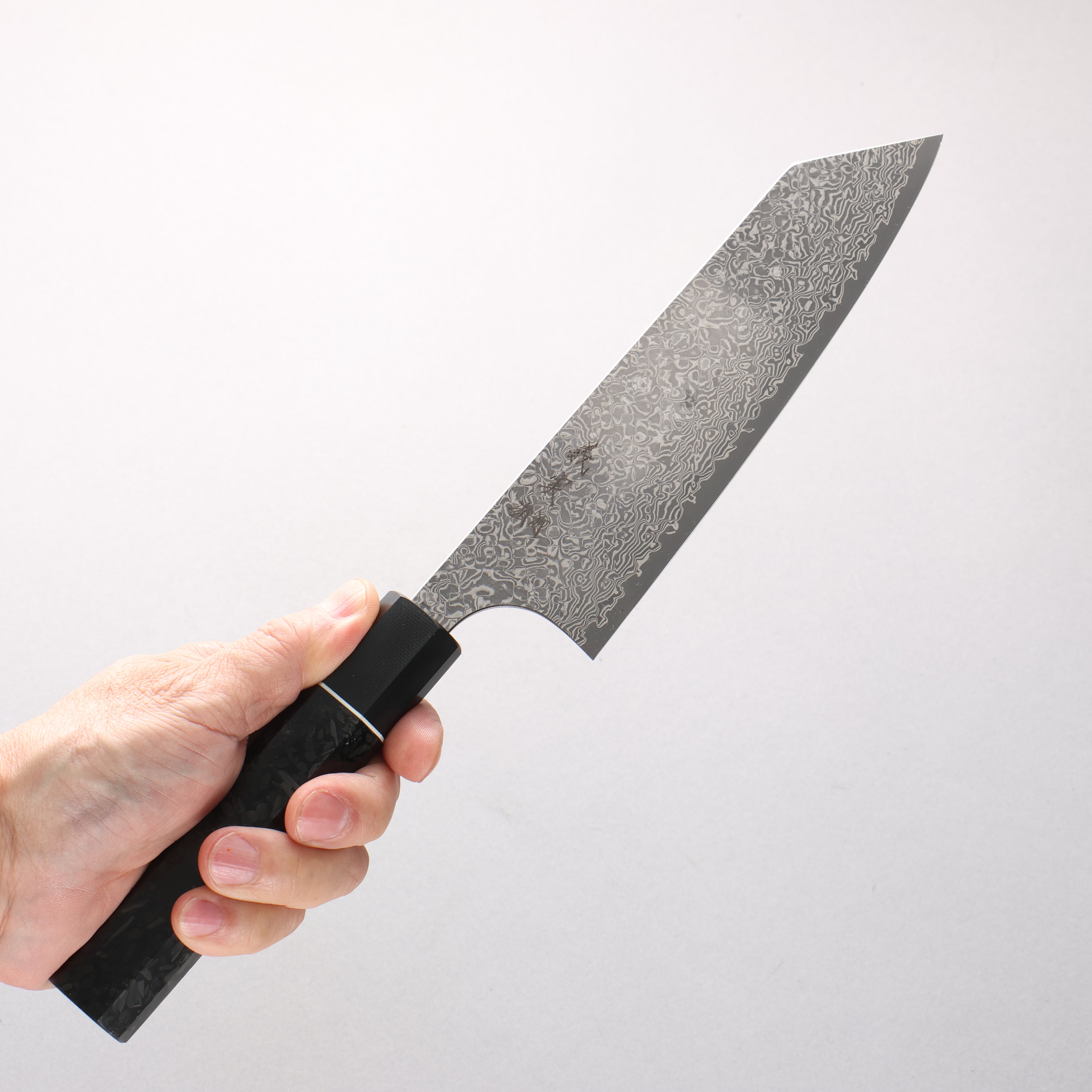 Yoshimi Kato VG10 Black Damascus Bunka 170mm Carbon Fiber (ferrule: G10) Handle